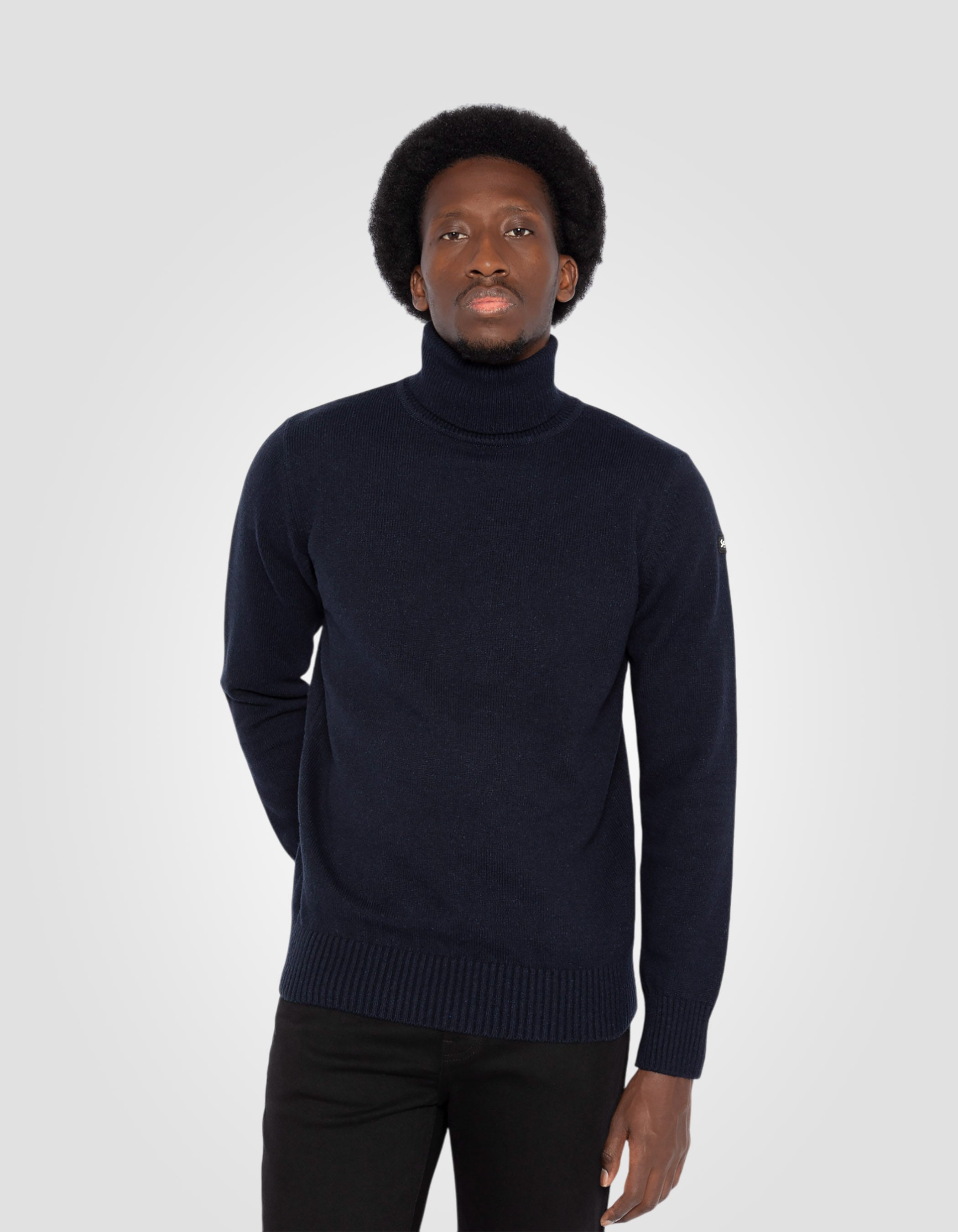 Colletto arrotolato blu blu riciclato-3