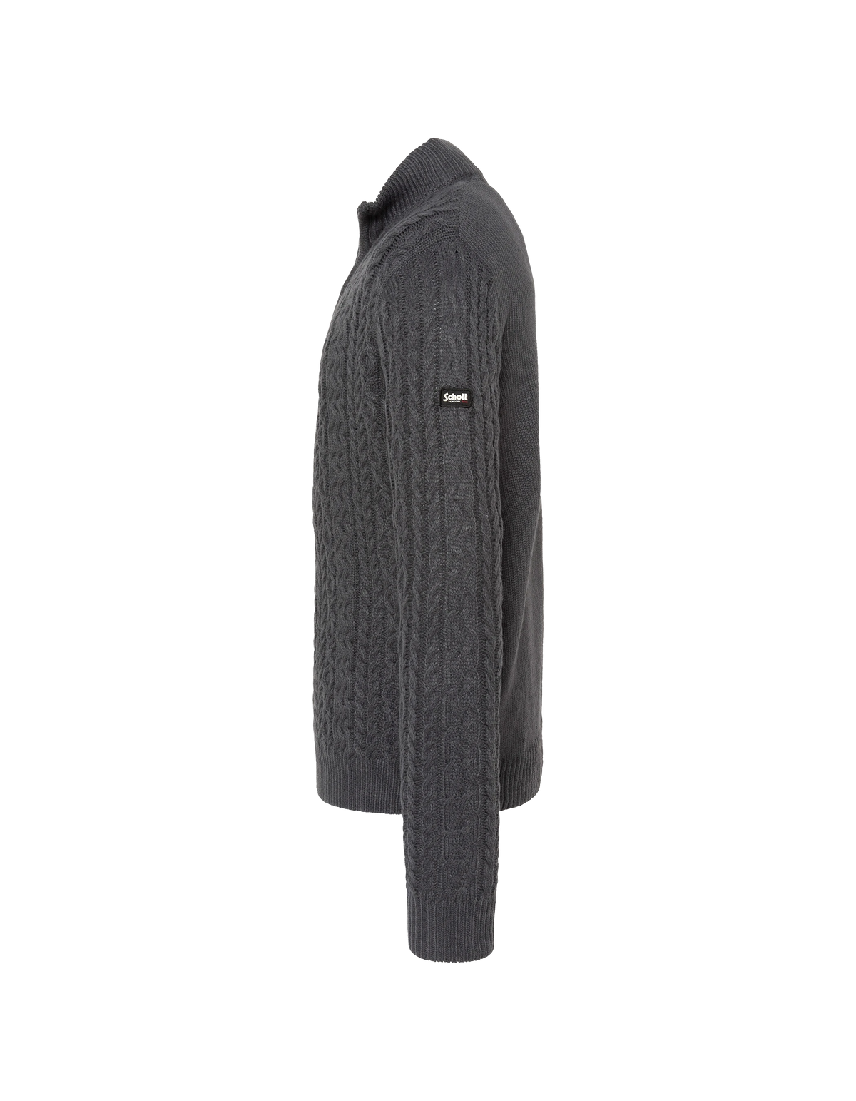 Jersey camionero de punto trenzado color carbón-3