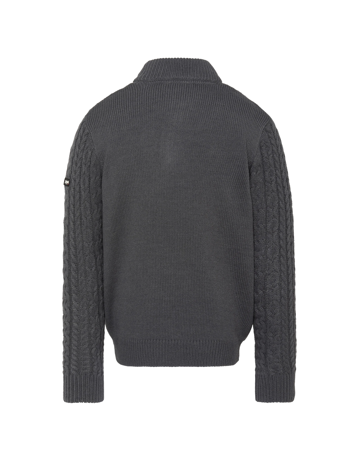 Jersey camionero de punto trenzado color carbón-2