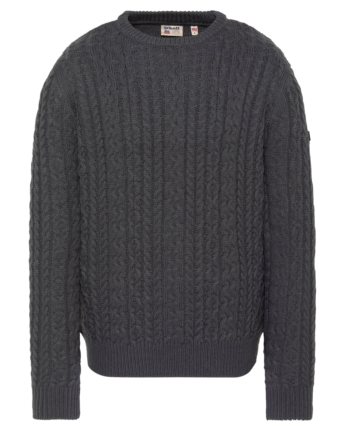 Jersey de ochos con cuello redondo antracita