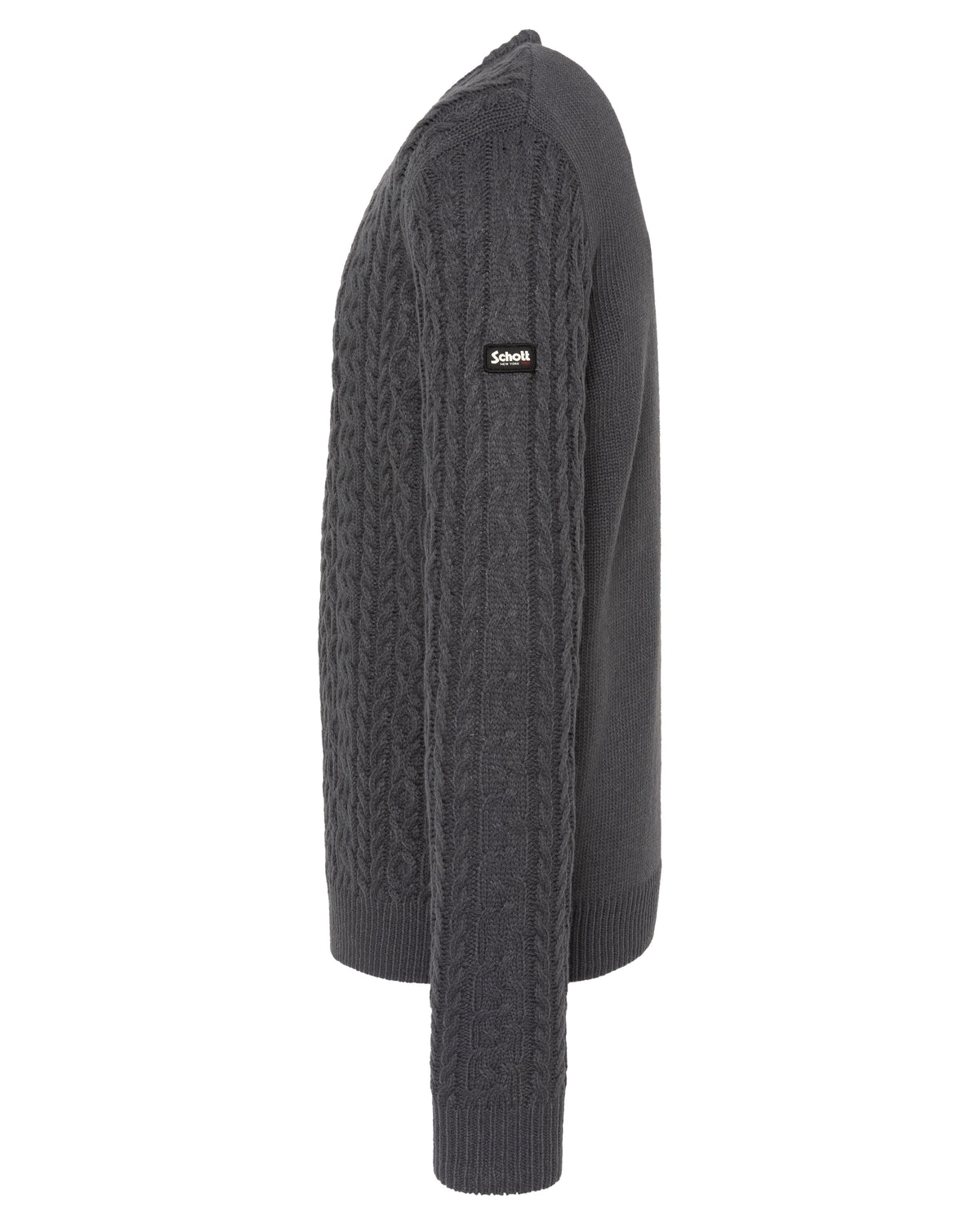 Jersey de ochos con cuello redondo antracita-3
