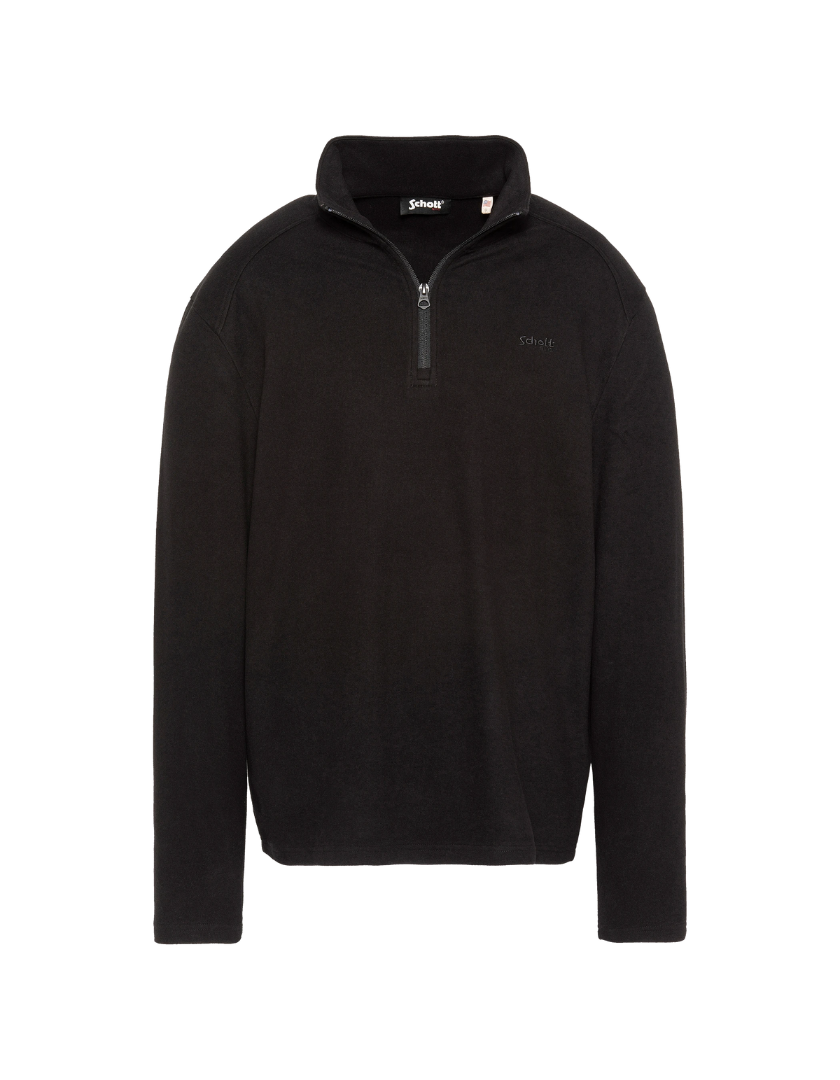 Unverzichtbarer schwarzer Pullover mit Trucker-Ausschnitt-1