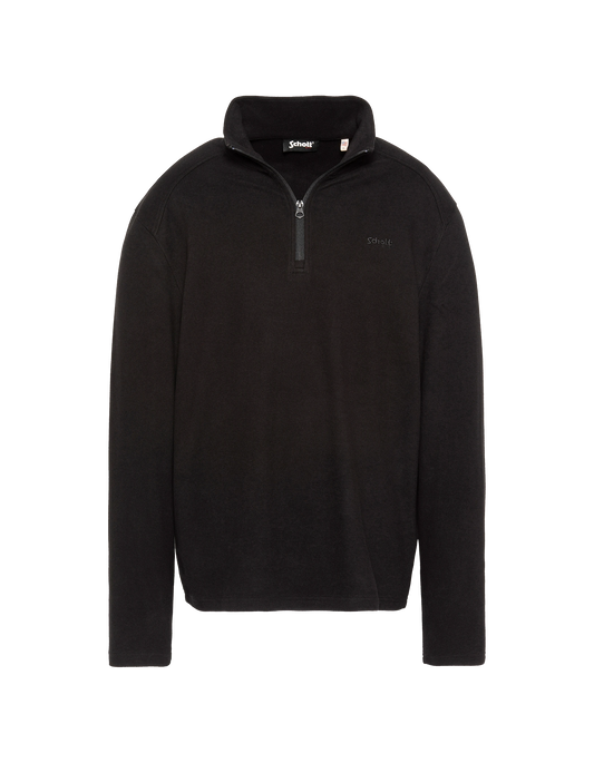 Unverzichtbarer schwarzer Pullover mit Trucker-Ausschnitt
