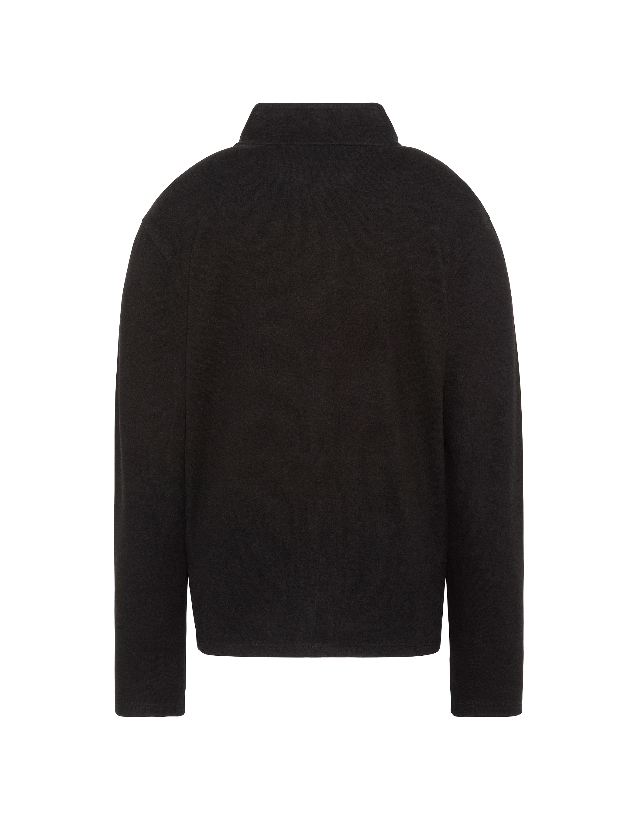 Unverzichtbarer schwarzer Pullover mit Trucker-Ausschnitt-2