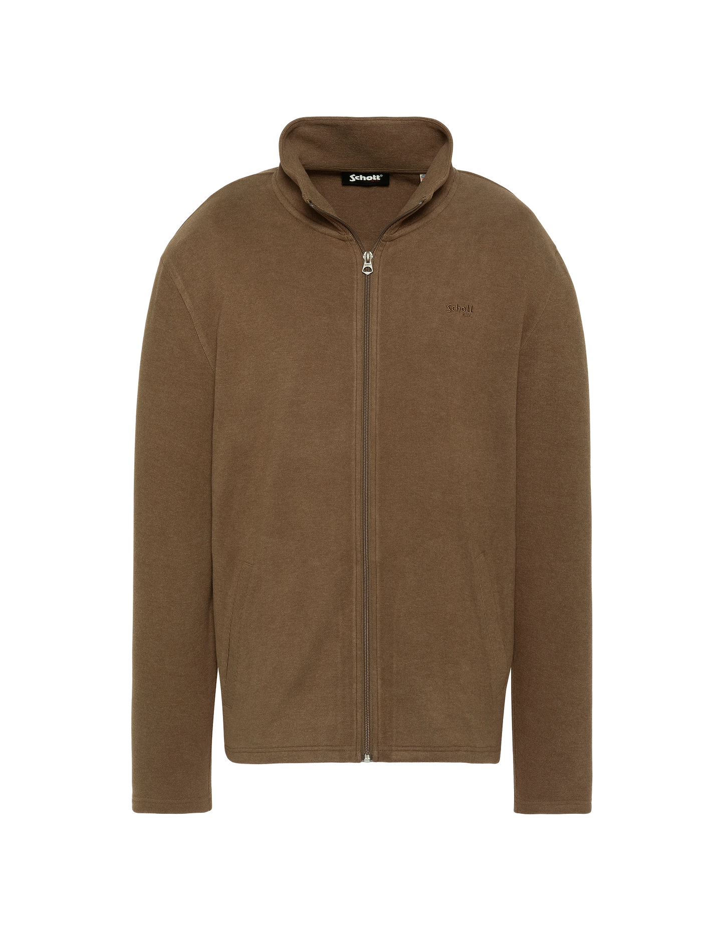 Cardigan essentiel zippé taupe