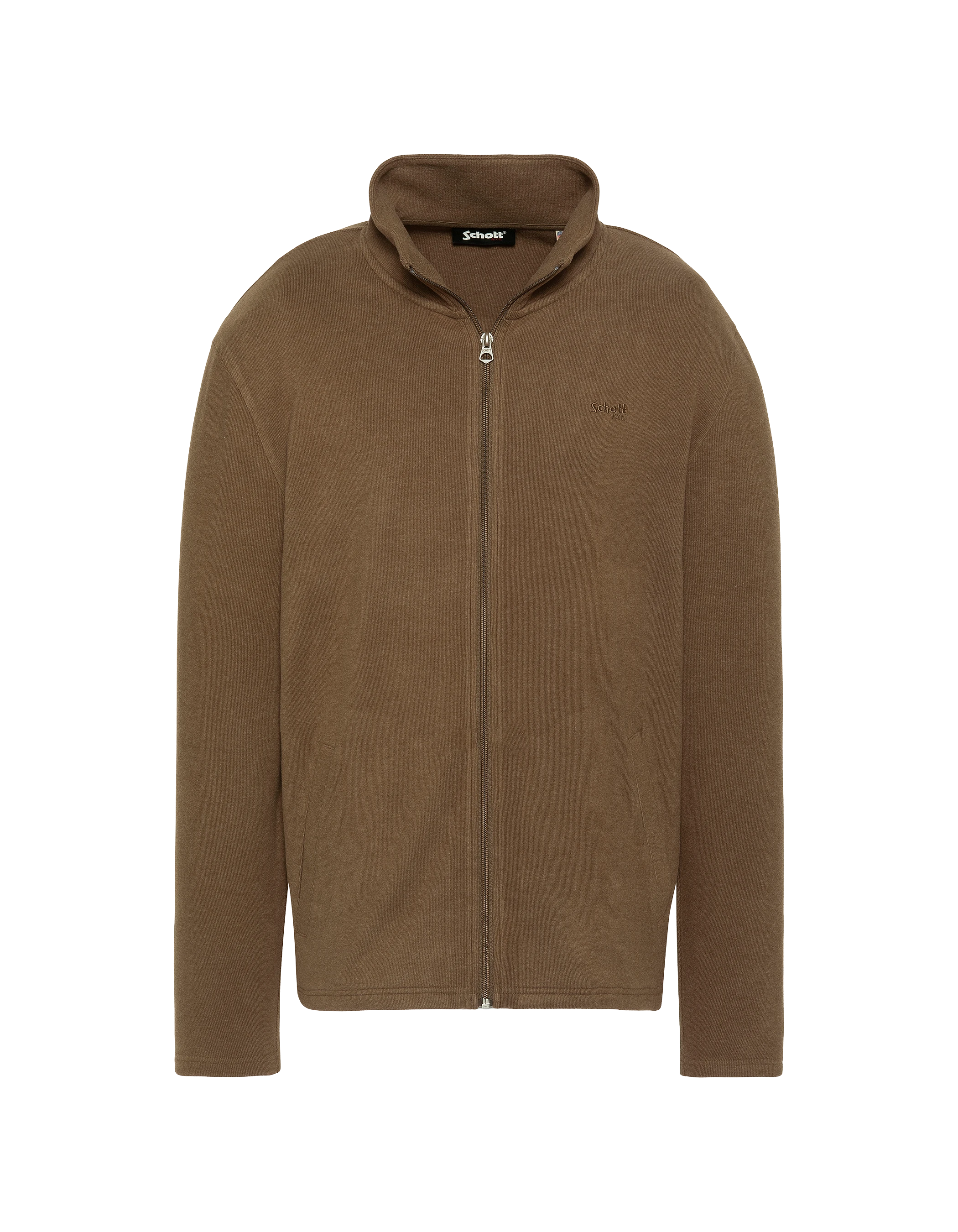 Cardigan essentiel zippé taupe-1