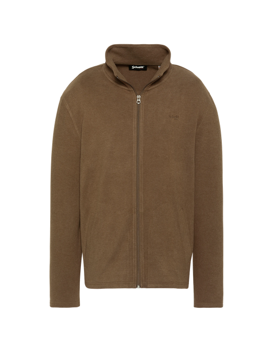 Cardigan essenziale color tortora con zip