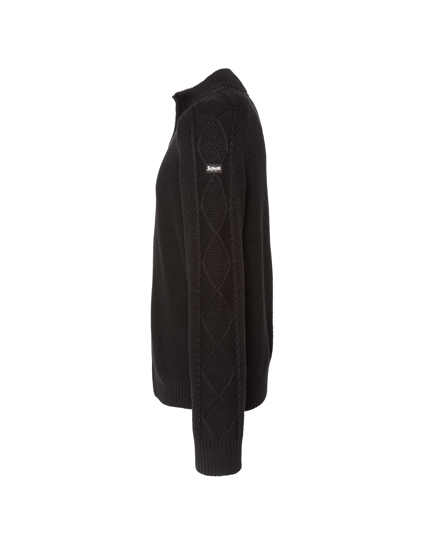Schwarzer strukturierter Strick-Cardigan