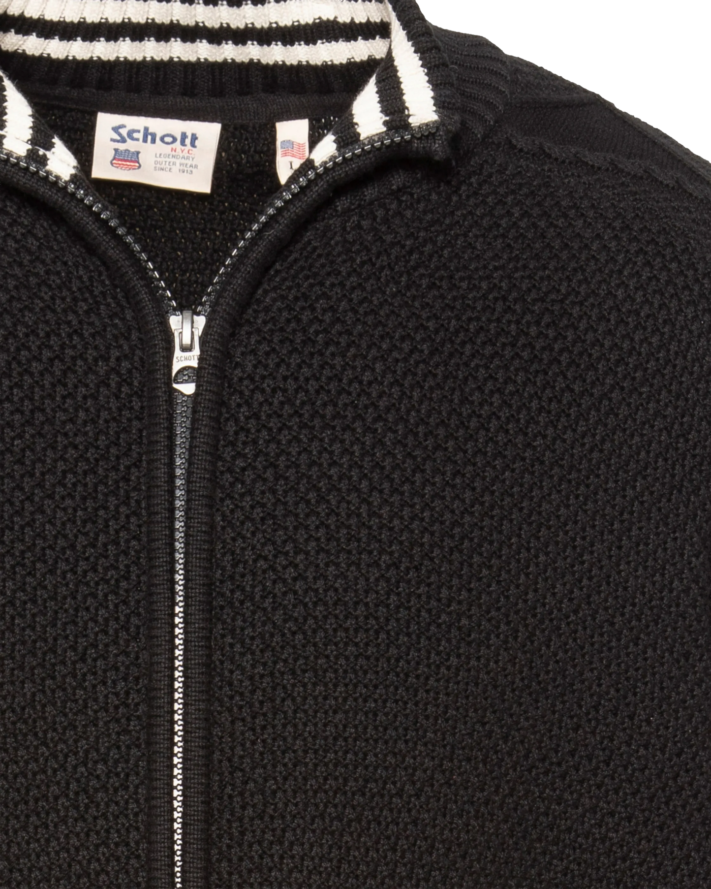 Schwarzer strukturierter Strick-Cardigan