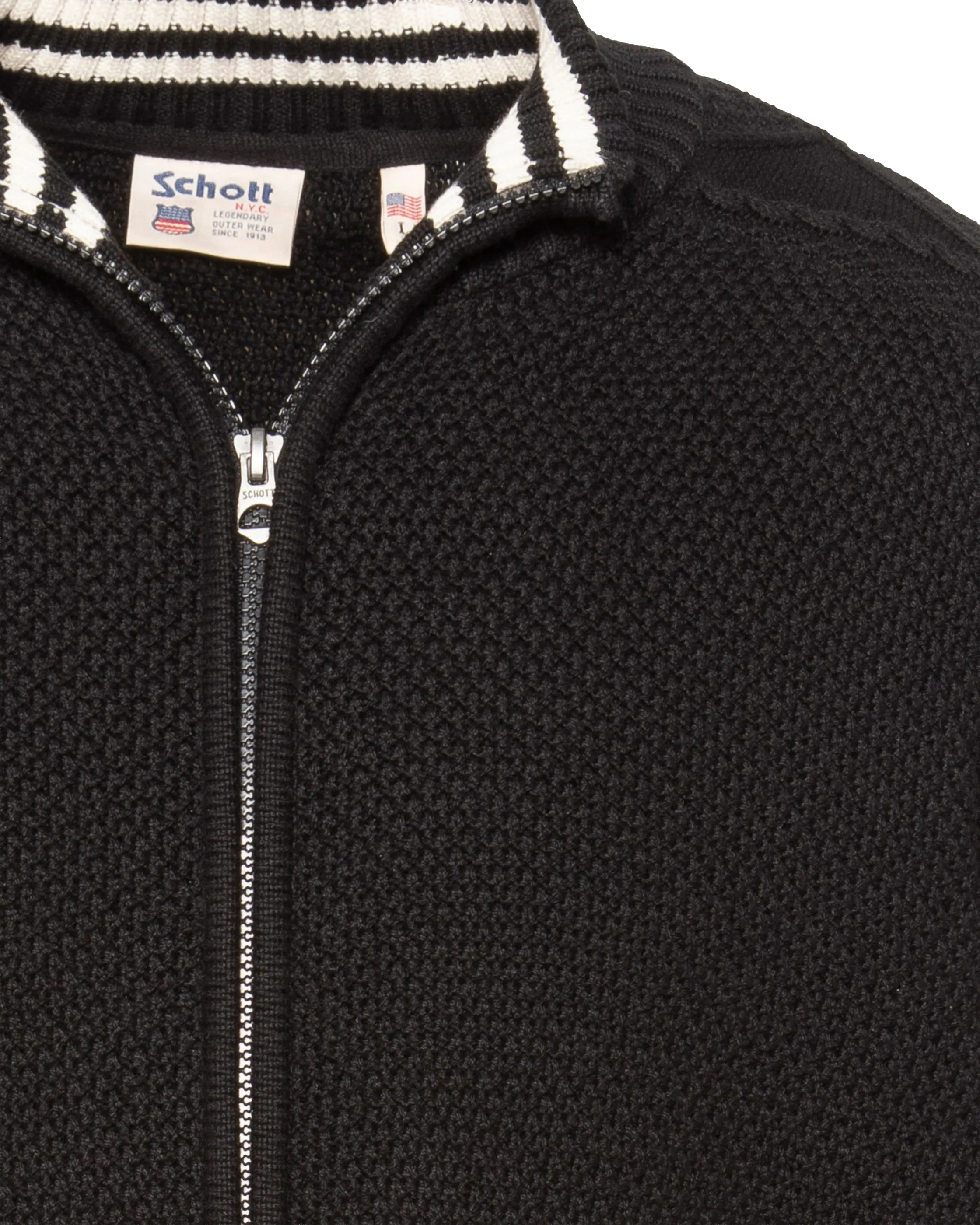 Schwarzer strukturierter Strick-Cardigan-4