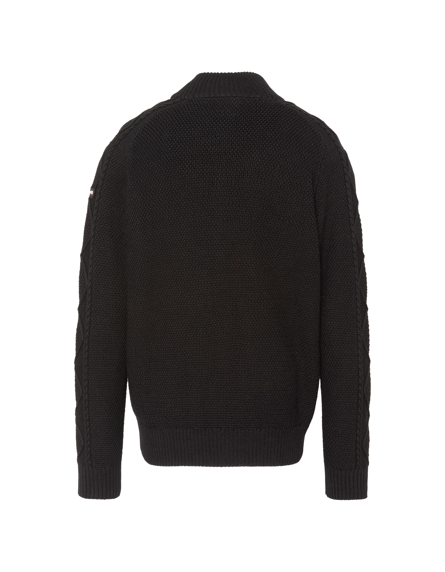 Schwarzer strukturierter Strick-Cardigan