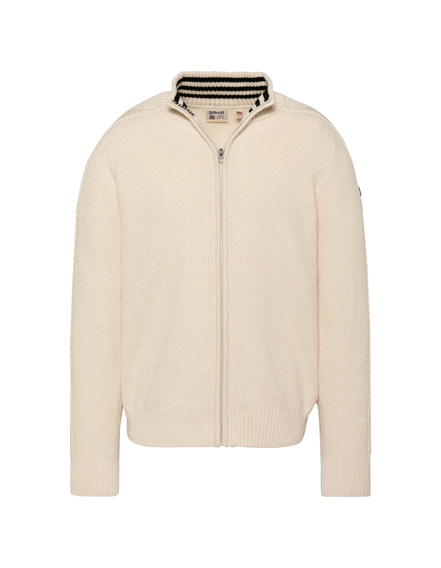 Strickjacke aus ecrufarbenem, strukturiertem Strick