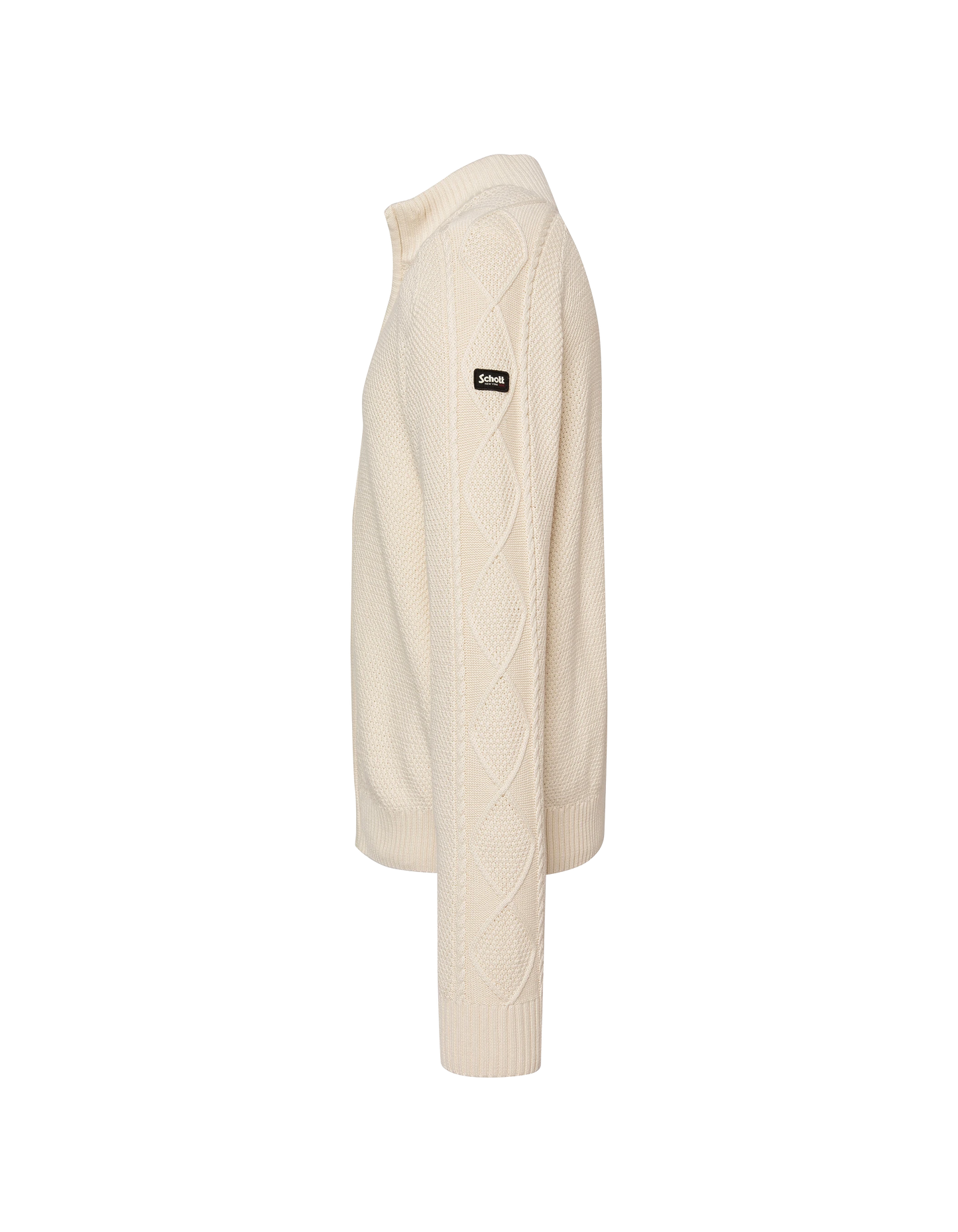 Strickjacke aus ecrufarbenem, strukturiertem Strick