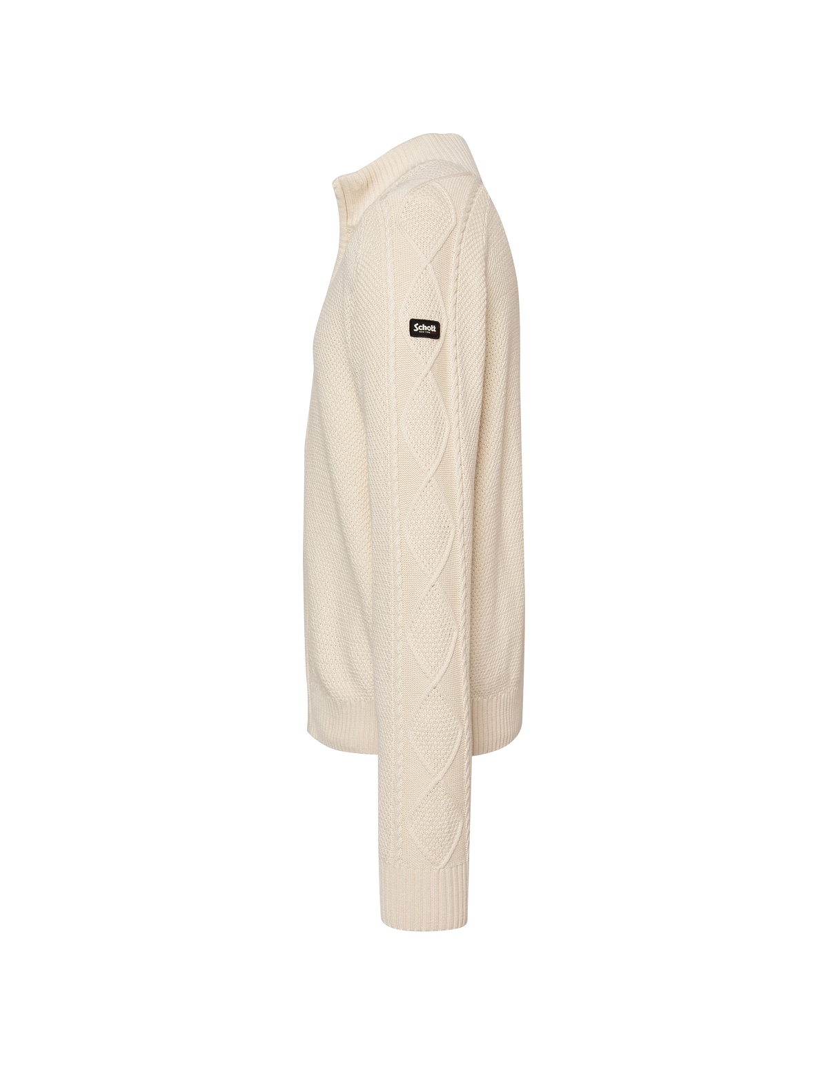 Strickjacke aus ecrufarbenem, strukturiertem Strick-3