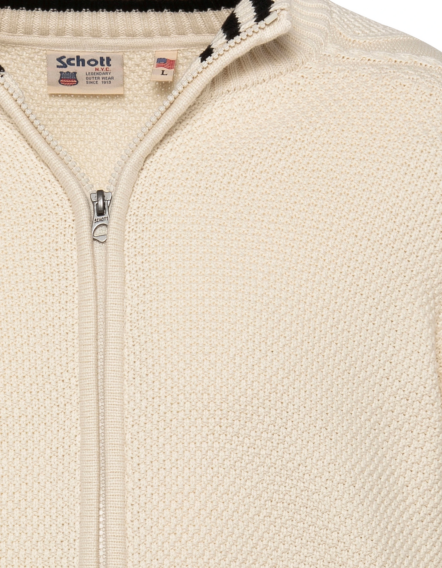 Strickjacke aus ecrufarbenem, strukturiertem Strick