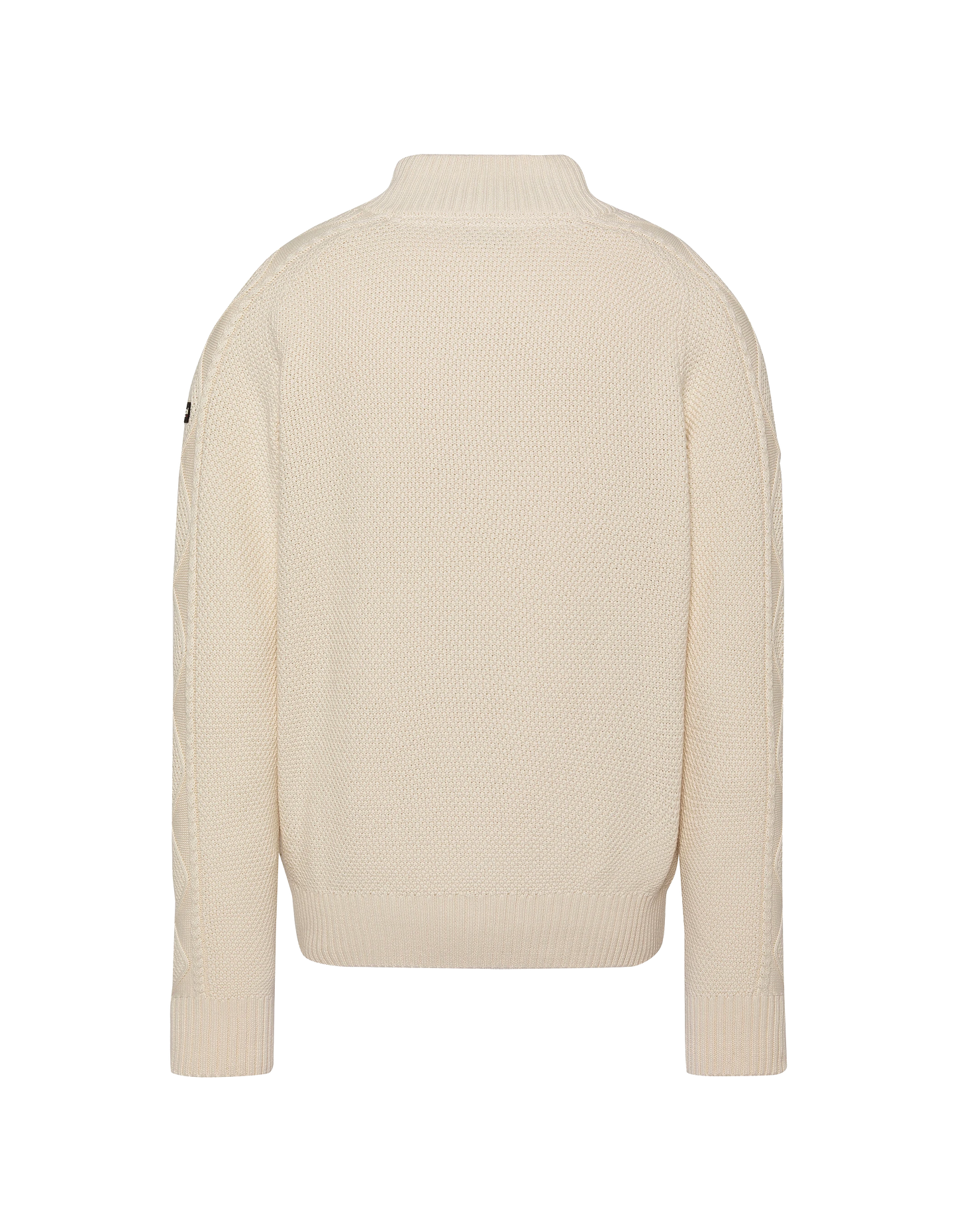 Strickjacke aus ecrufarbenem, strukturiertem Strick
