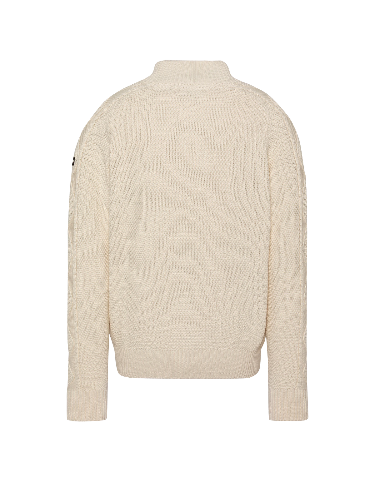 Strickjacke aus ecrufarbenem, strukturiertem Strick-2