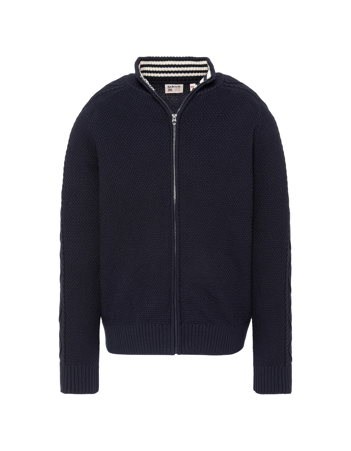 Marineblauer, strukturierter Strick-Cardigan