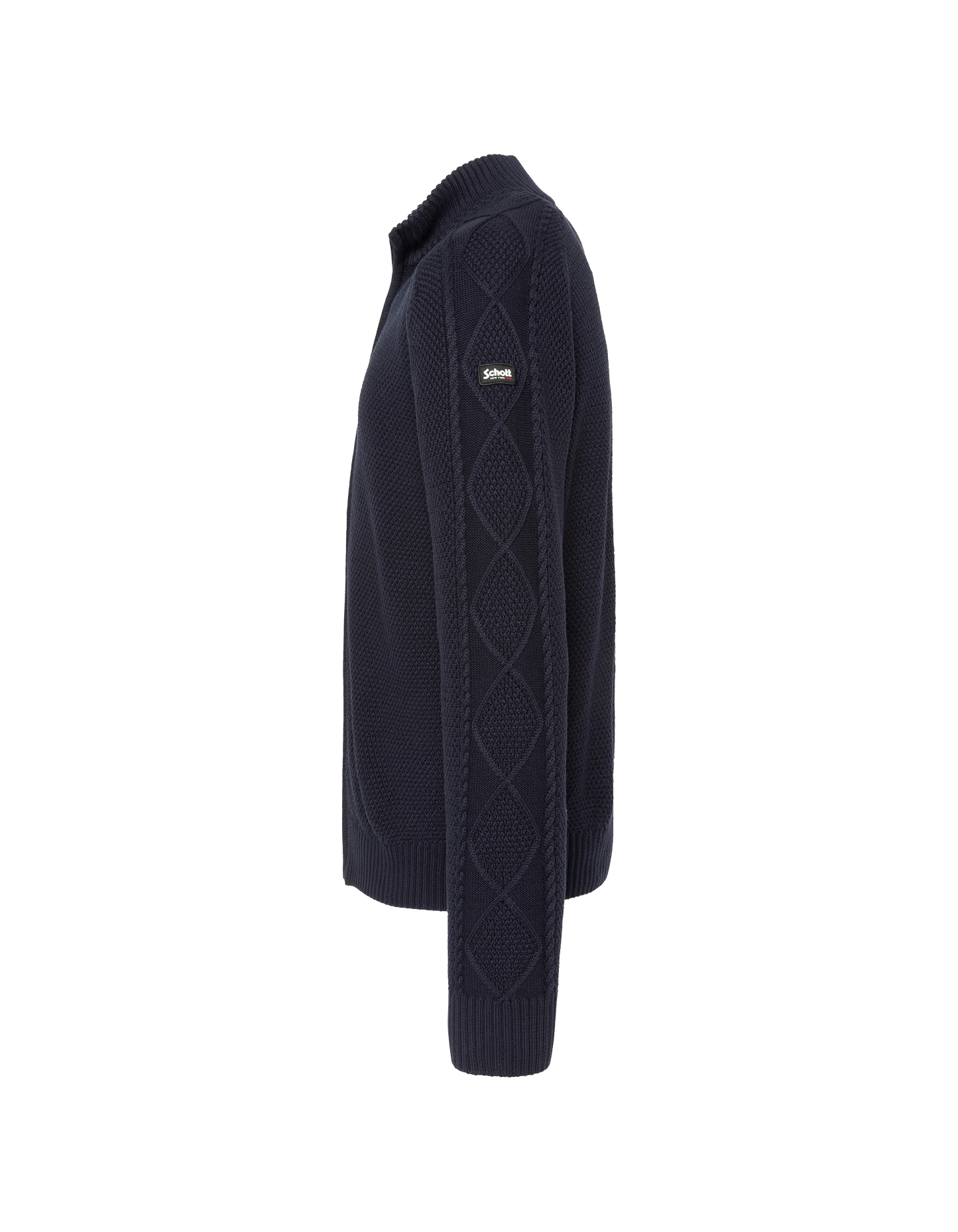 Marineblauer, strukturierter Strick-Cardigan
