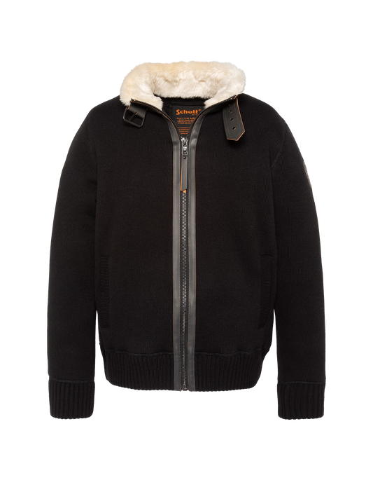 Gilet noir col bombardier