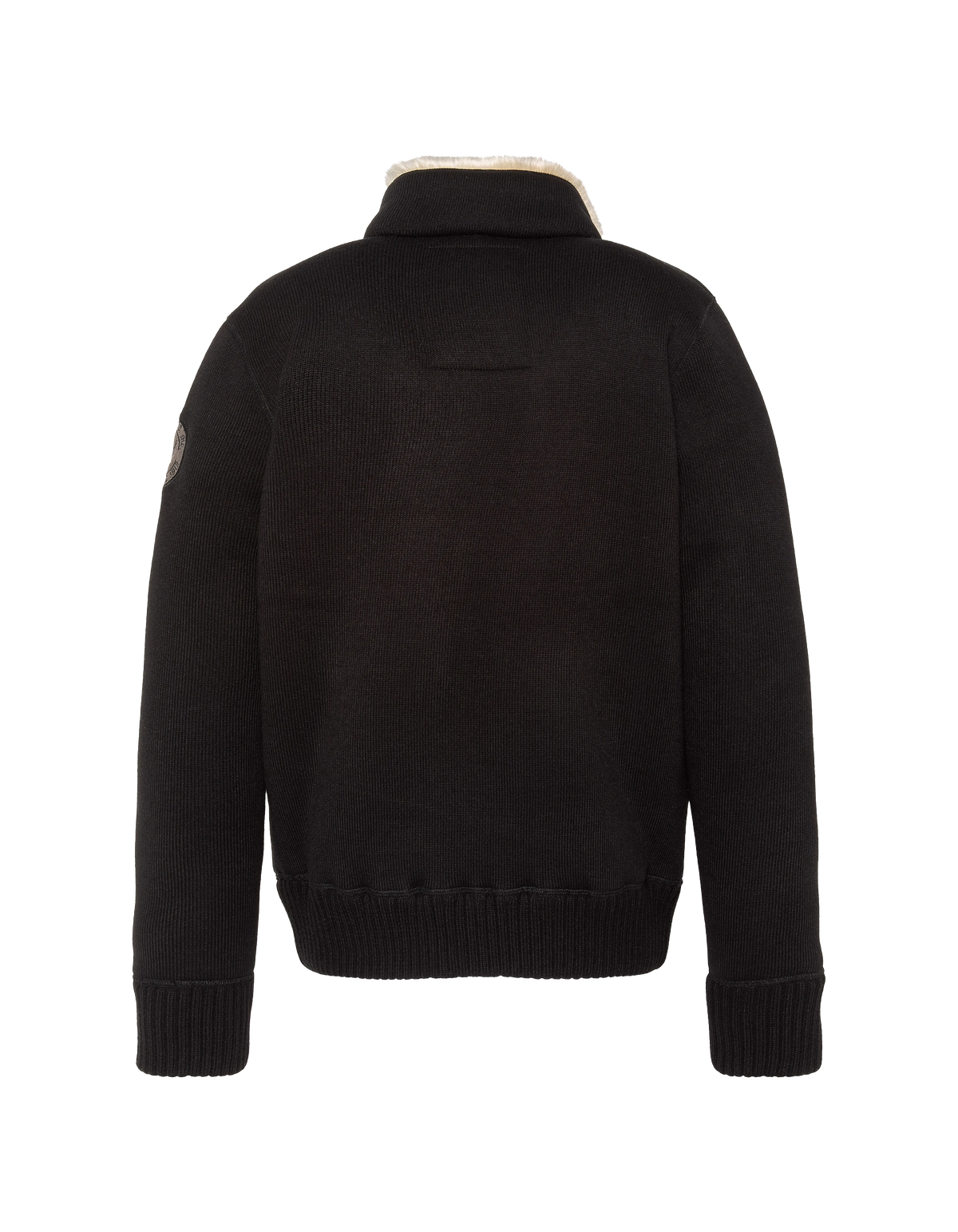 Chaleco negro con cuello de aviador-2