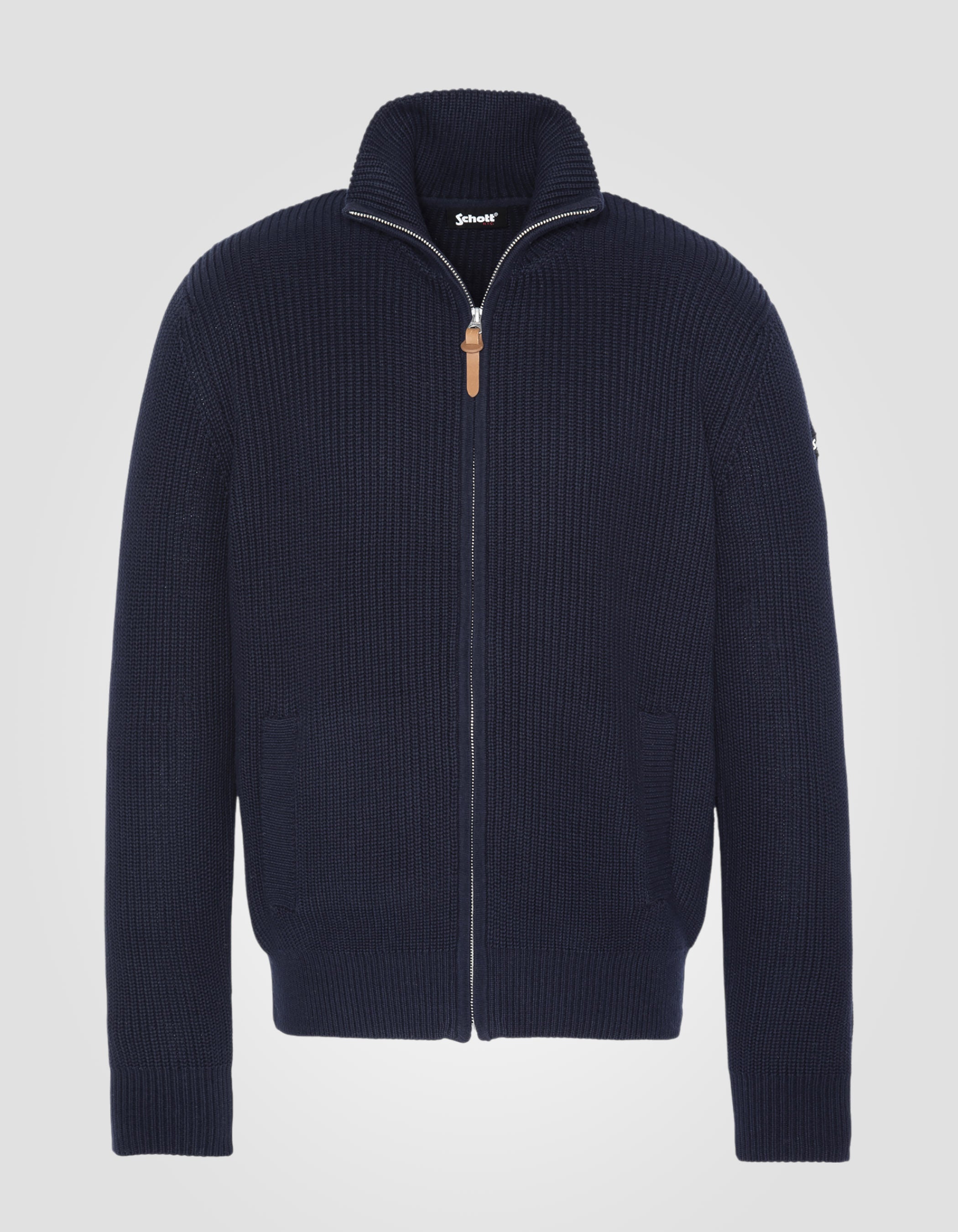 Navy blue vest in ribbed mesh Pltommy2 Schott NYC®