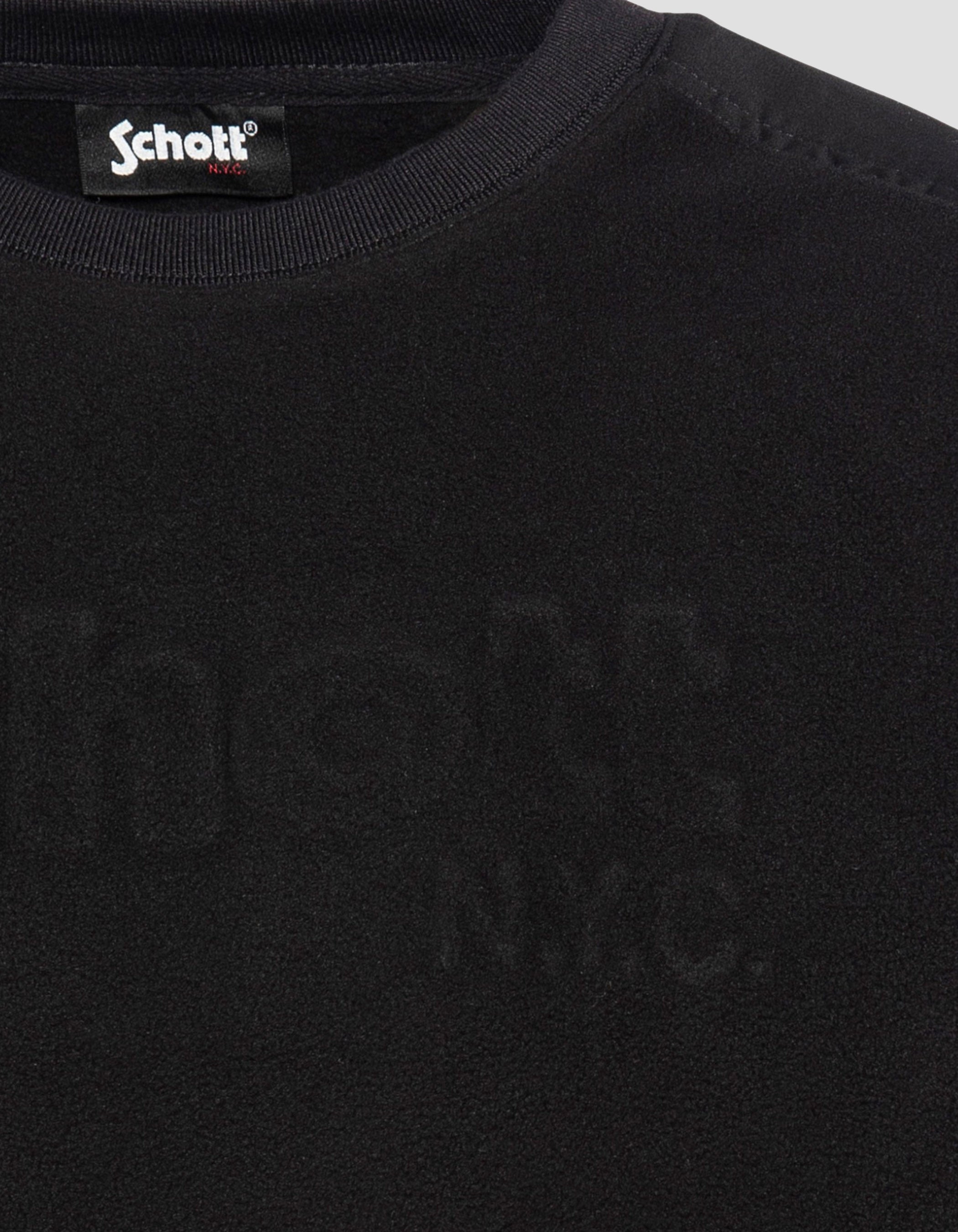 Pile nera con collo rotondo contrastante-4