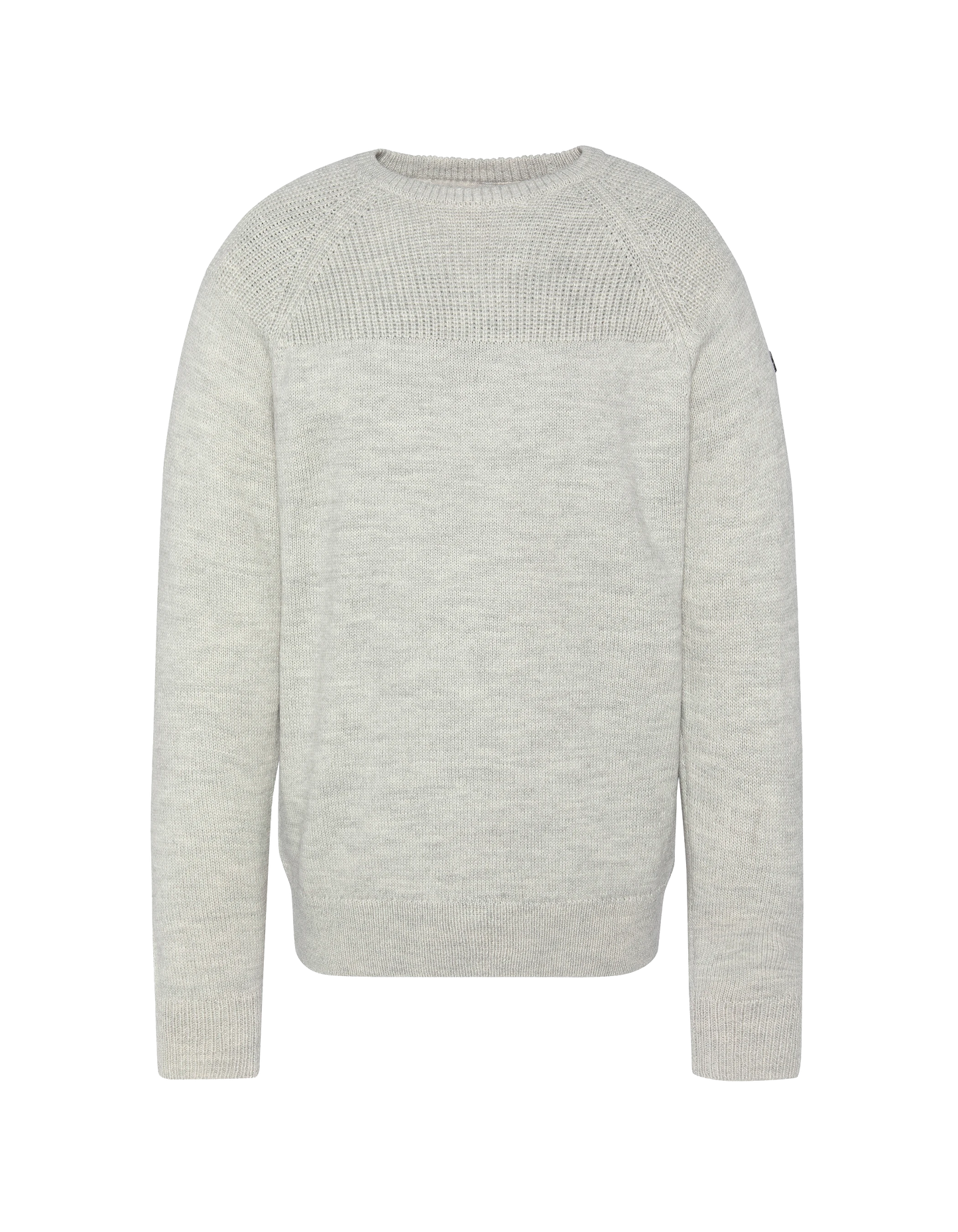 Pull col rond gris chiné