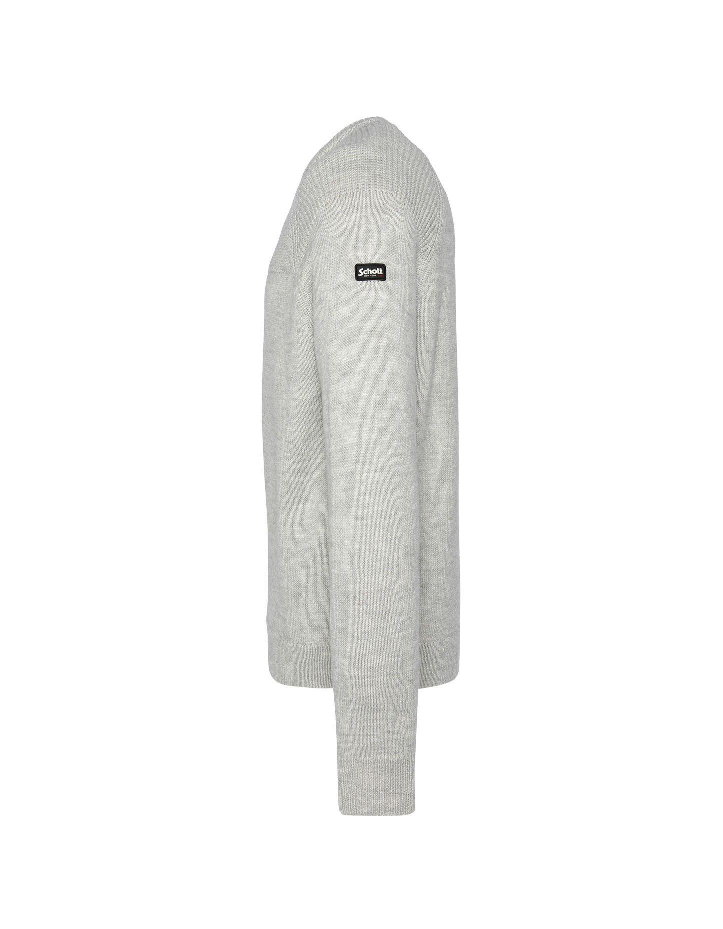 Pull col rond gris chiné