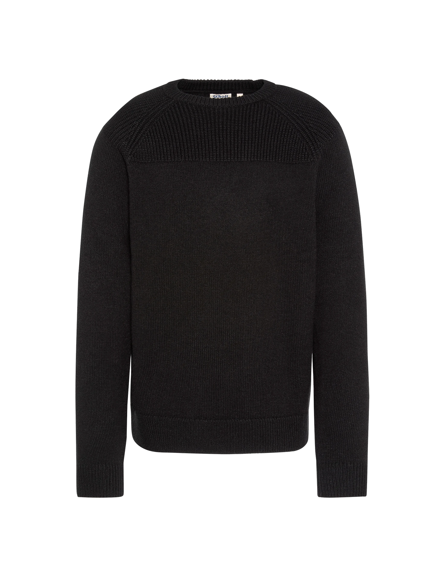 Pull col rond bleu marine