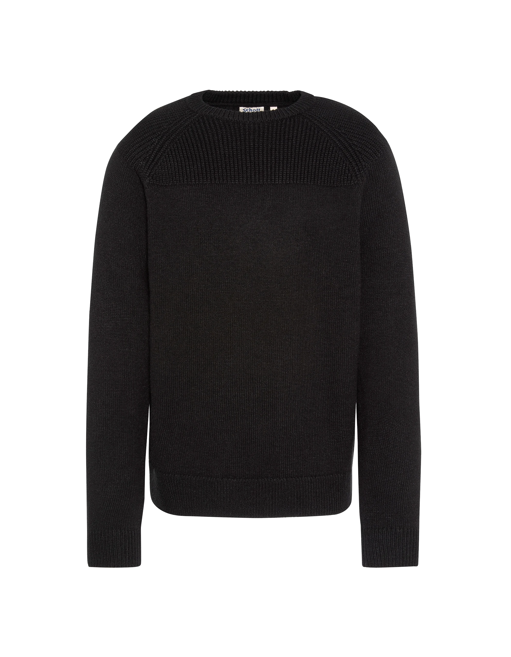 Pull col rond bleu marine-1