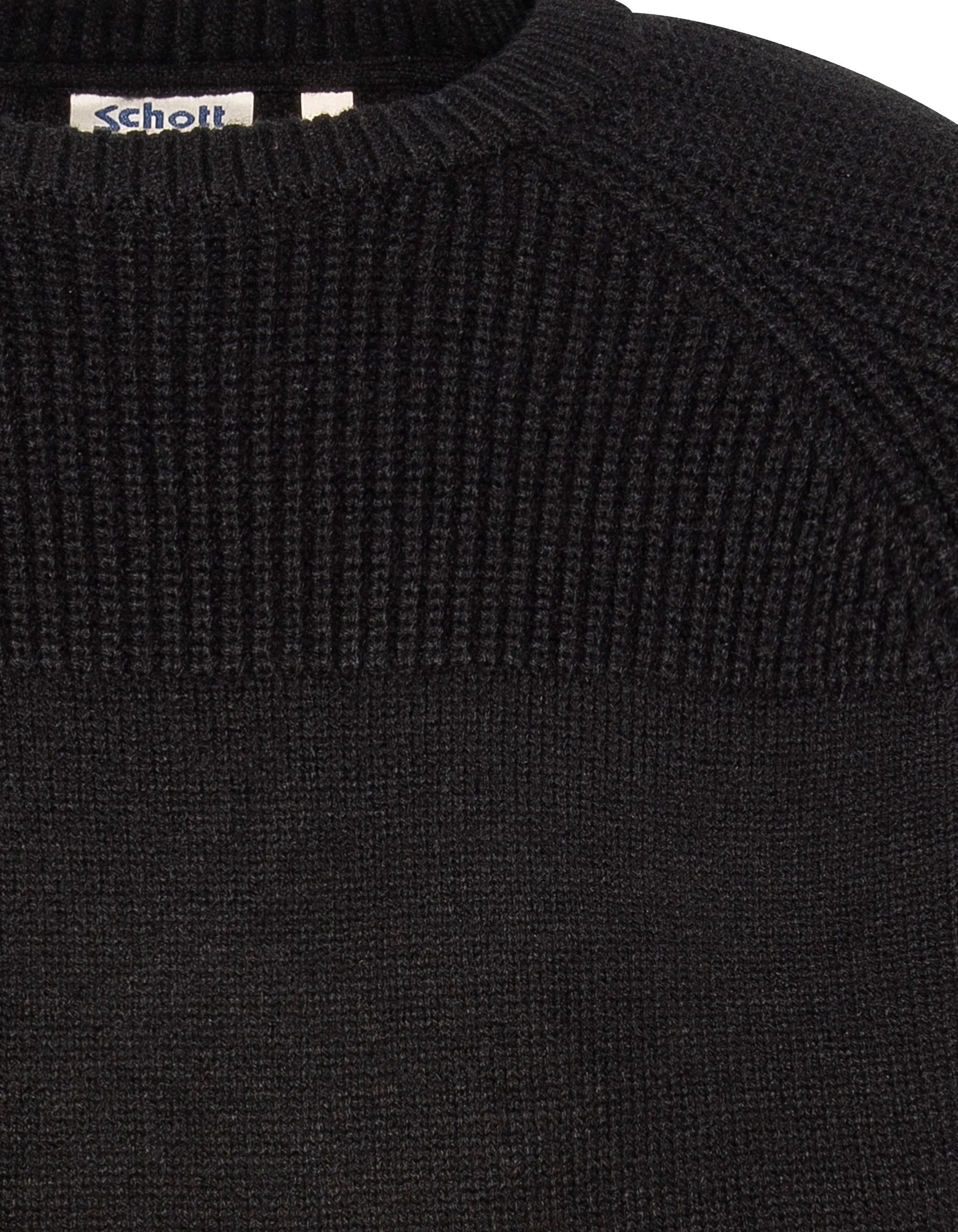 Pull col rond bleu marine-4