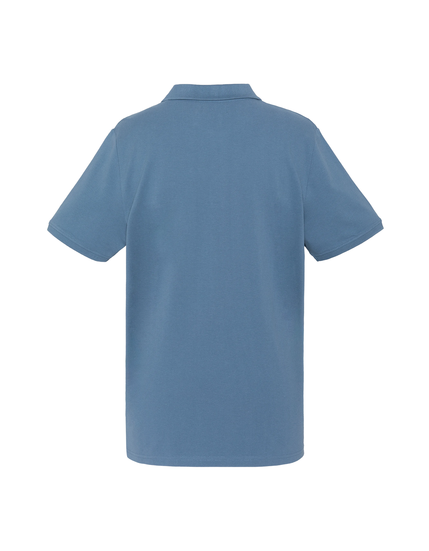 Blaues Poloshirt aus Denim-Piqué-Baumwolle