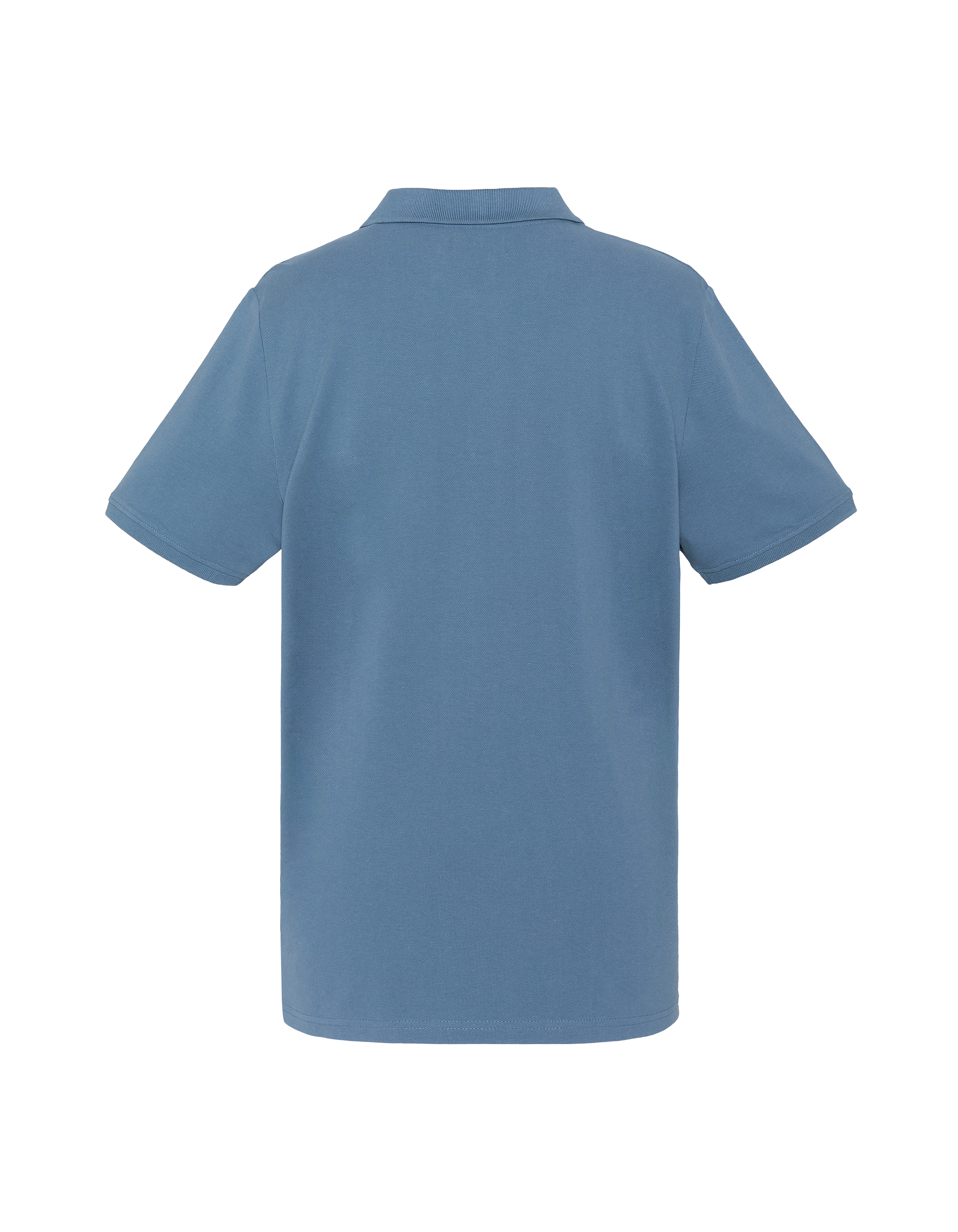 Blaues Poloshirt aus Denim-Piqué-Baumwolle-2