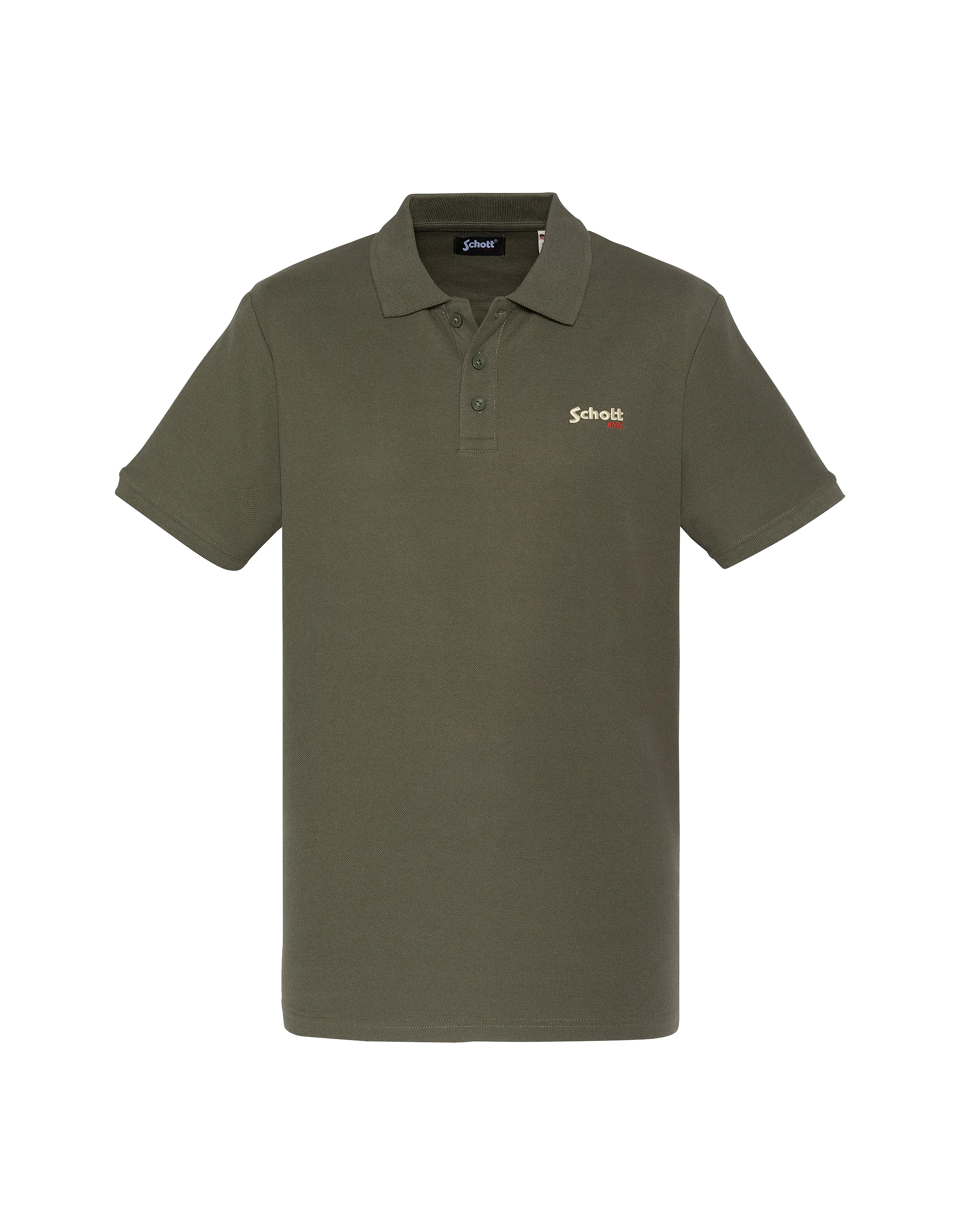 Kaki Polo in pique cotone-1