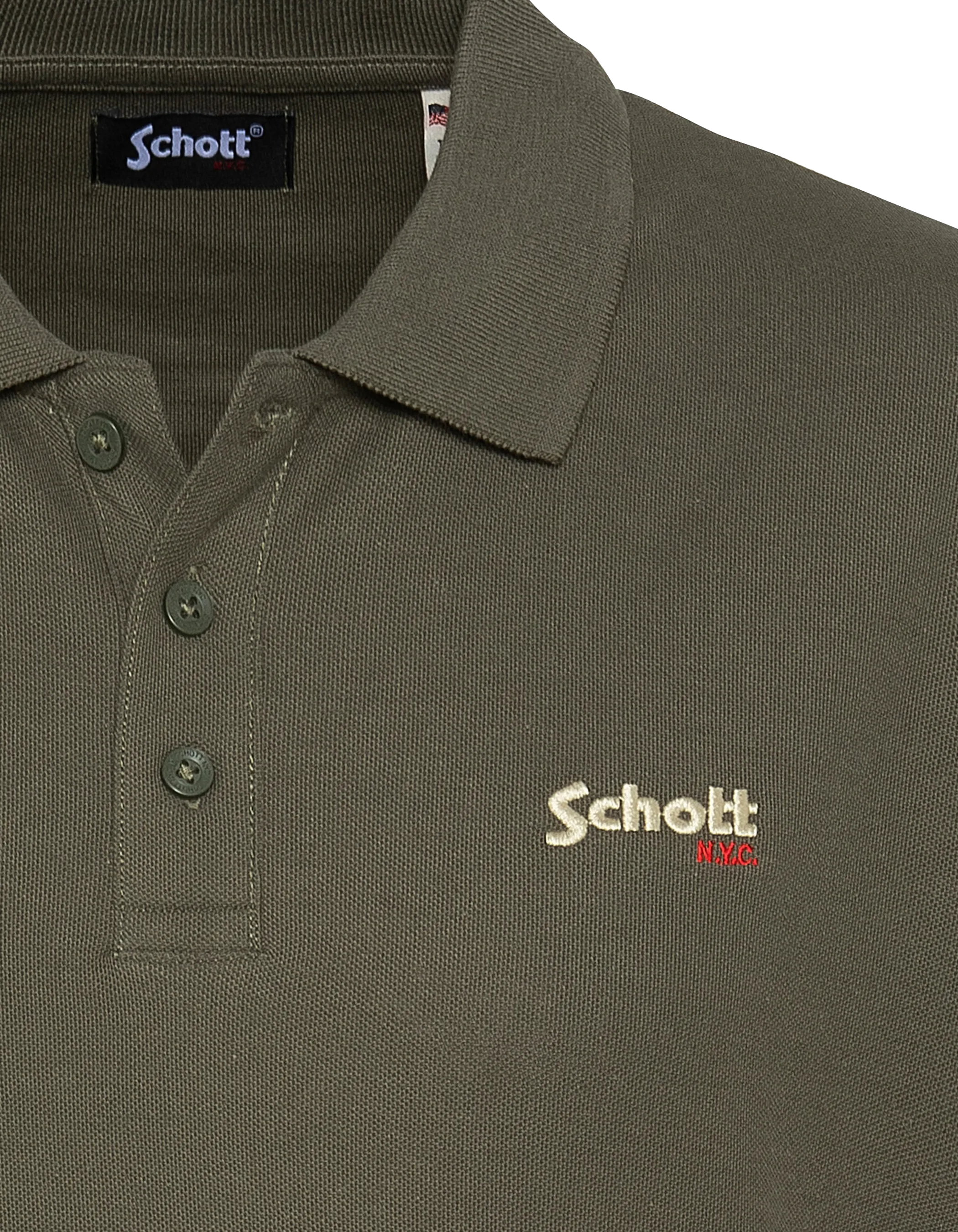 Kaki Polo in pique cotone-3