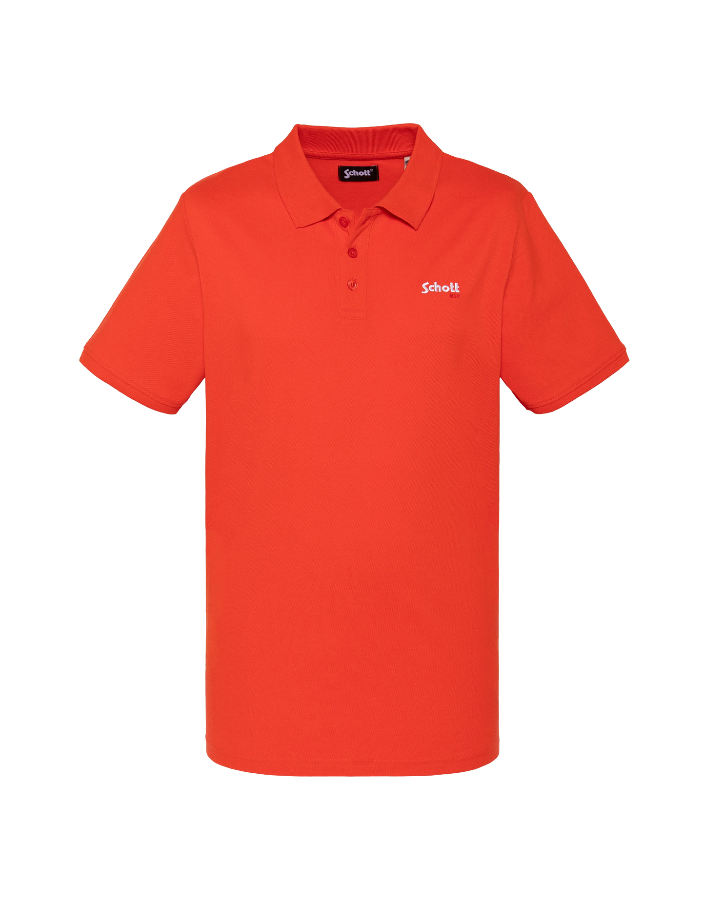 Orangefarbenes Poloshirt aus Baumwollpiqué