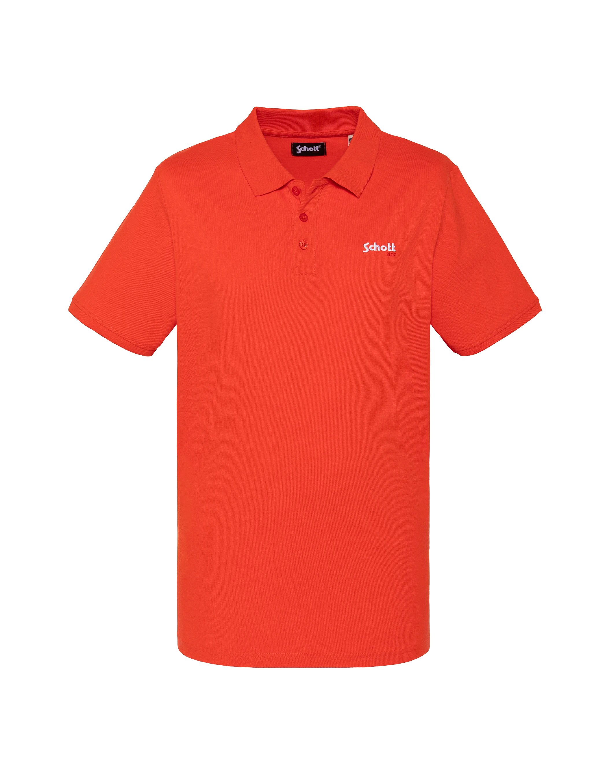 Orangefarbenes Poloshirt aus Baumwollpiqué-1