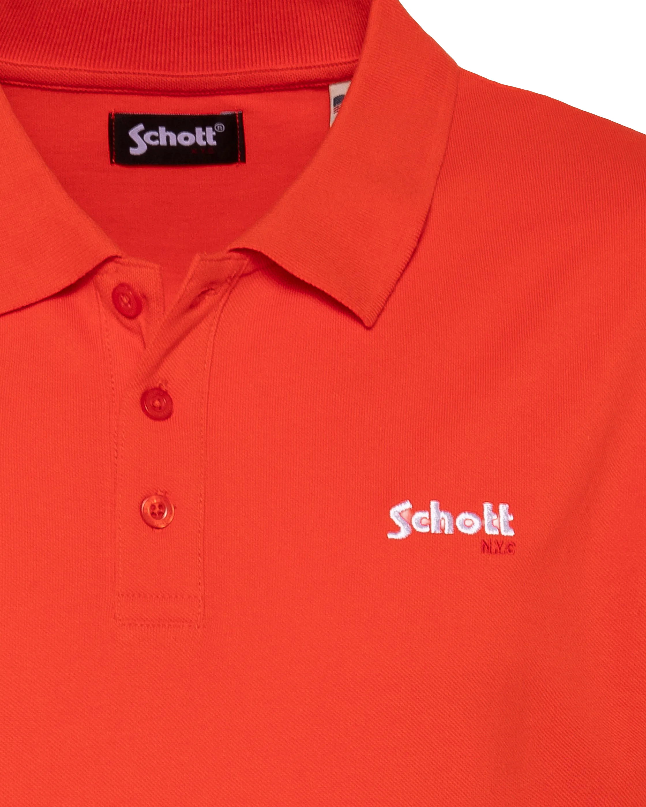Orangefarbenes Poloshirt aus Baumwollpiqué-3
