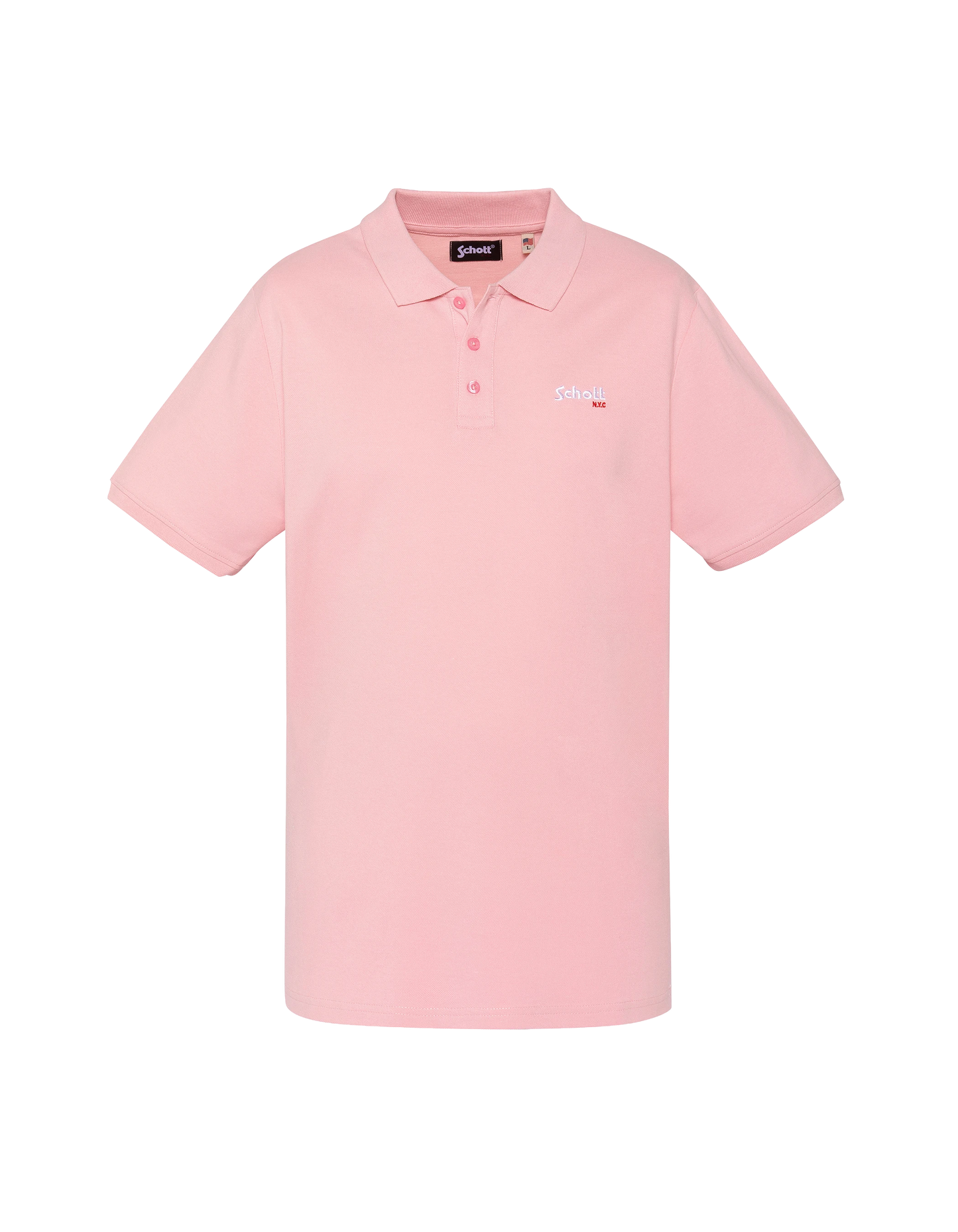 Polo rose pâle en coton piqué