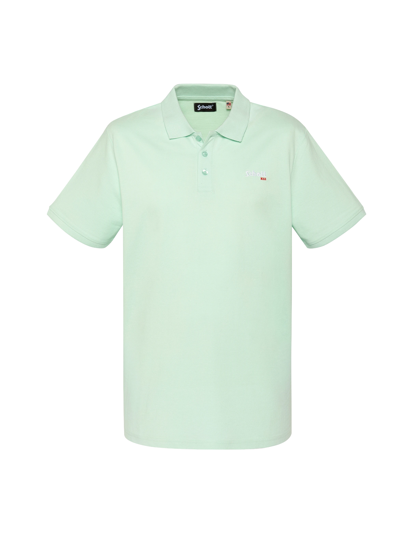 Pastellgrünes Poloshirt aus Baumwollpiqué