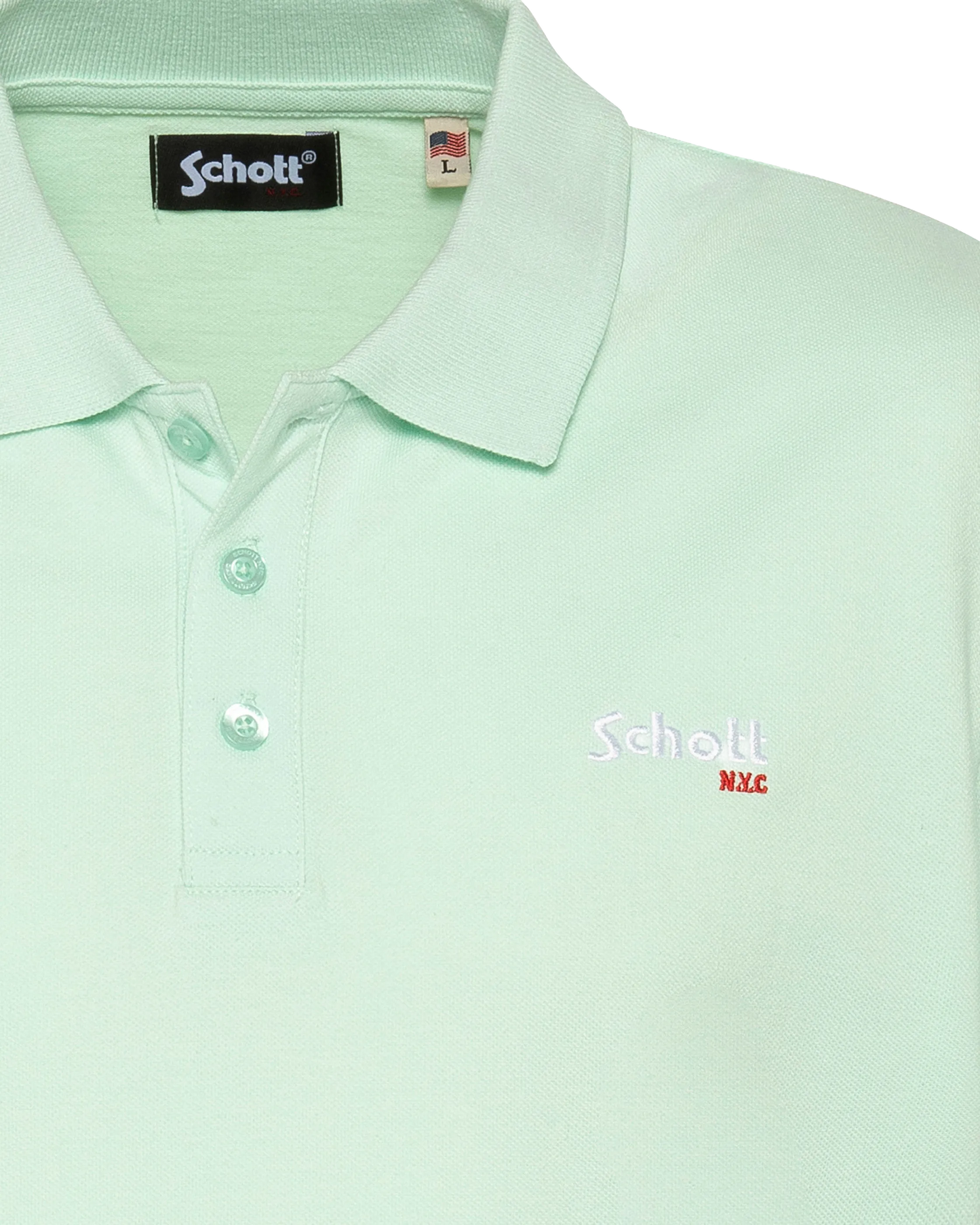 Pastellgrünes Poloshirt aus Baumwollpiqué