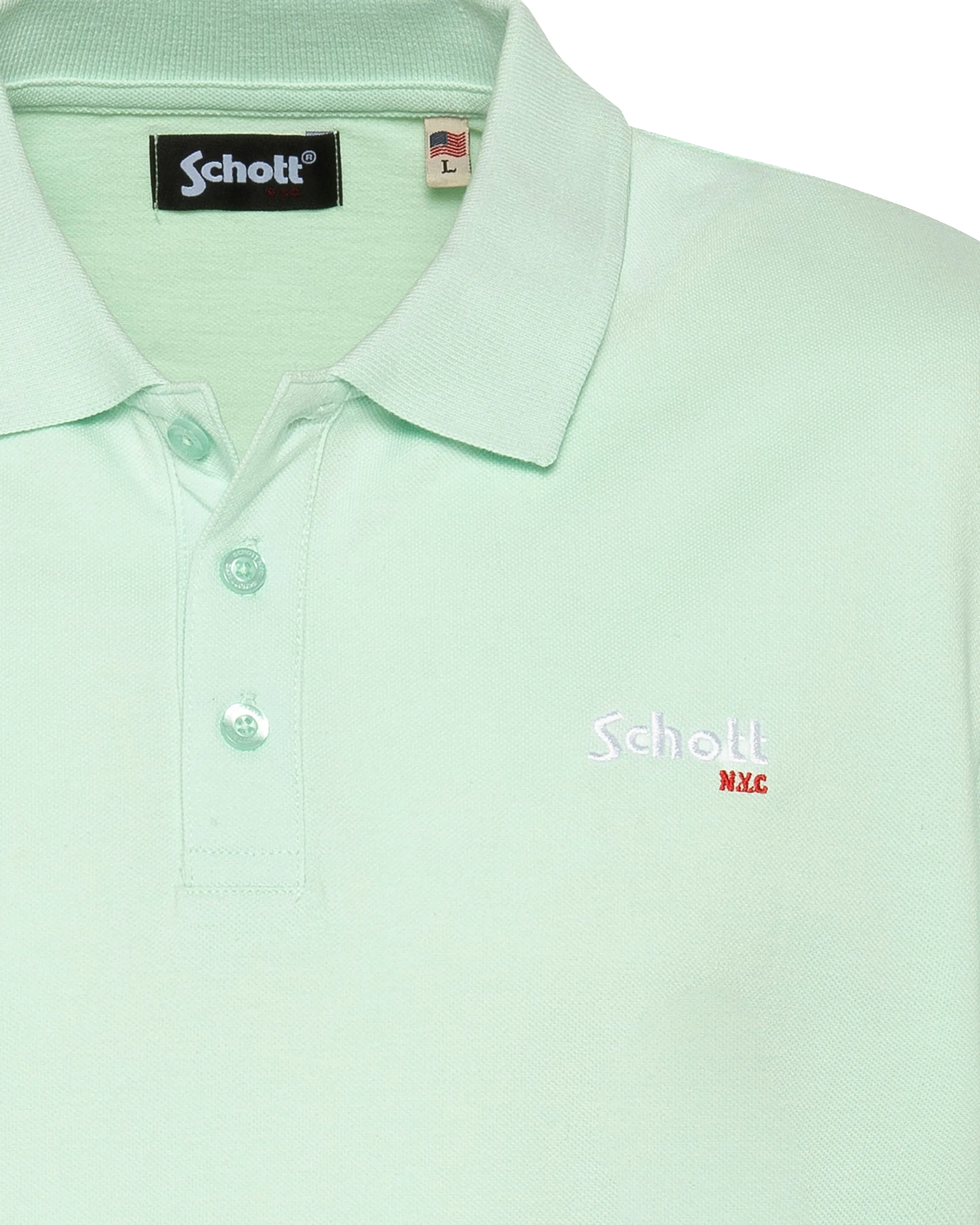 Pastellgrünes Poloshirt aus Baumwollpiqué-3