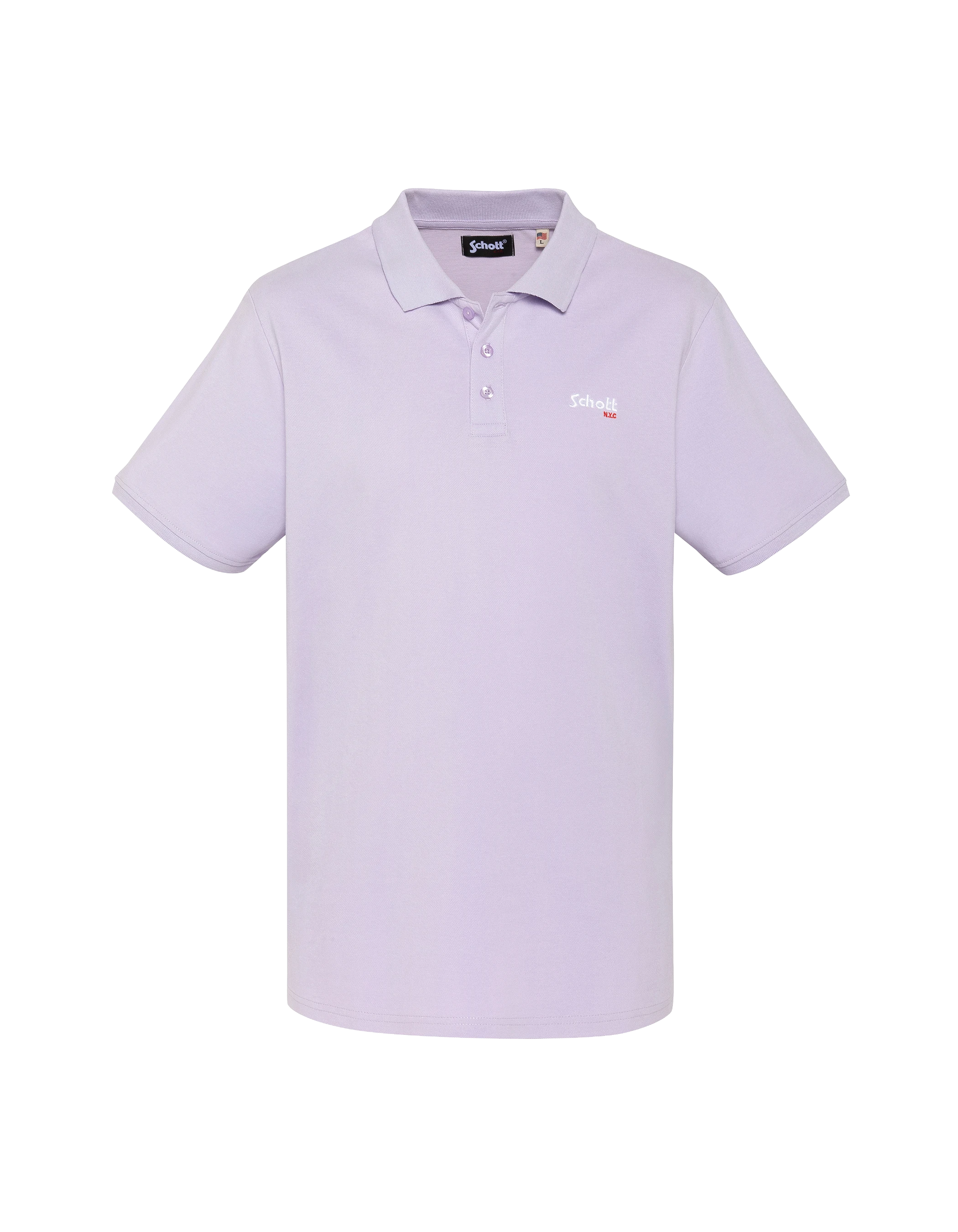 Pastellviolettes Poloshirt aus Baumwollpiqué-1