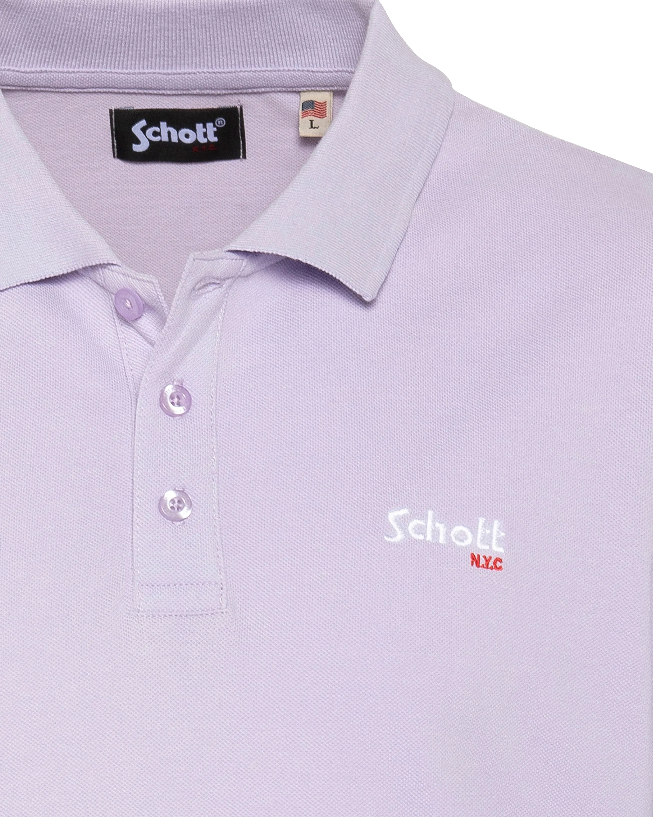 Pastellviolettes Poloshirt aus Baumwollpiqué-3