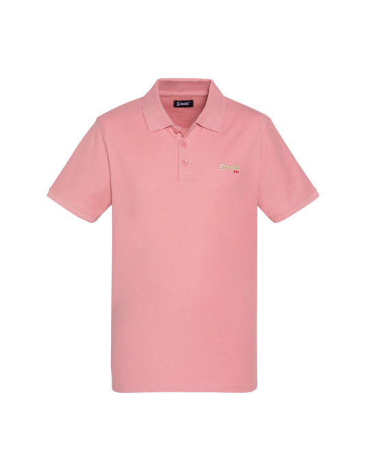 Polo rose en coton piqué