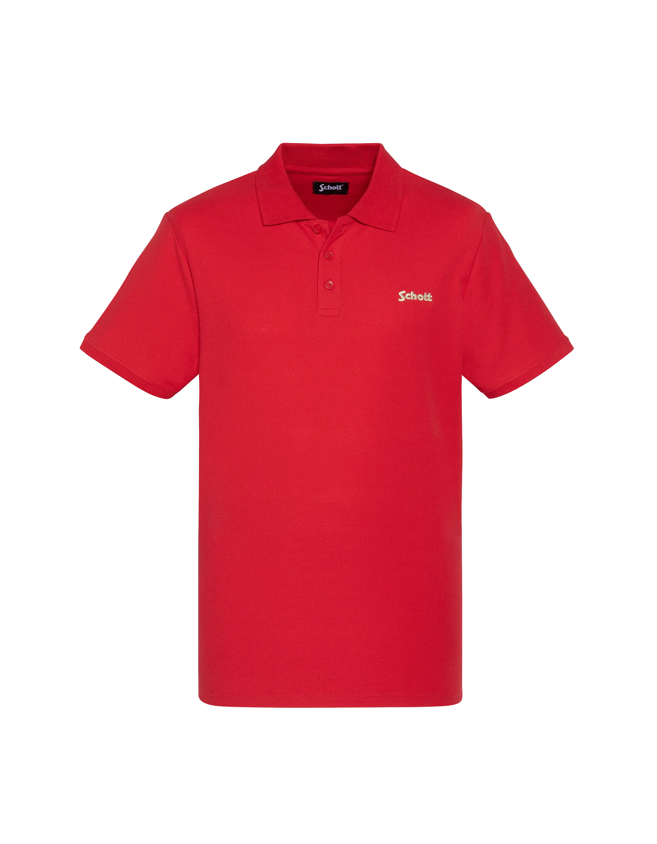 Polo rouge en coton piqué-1