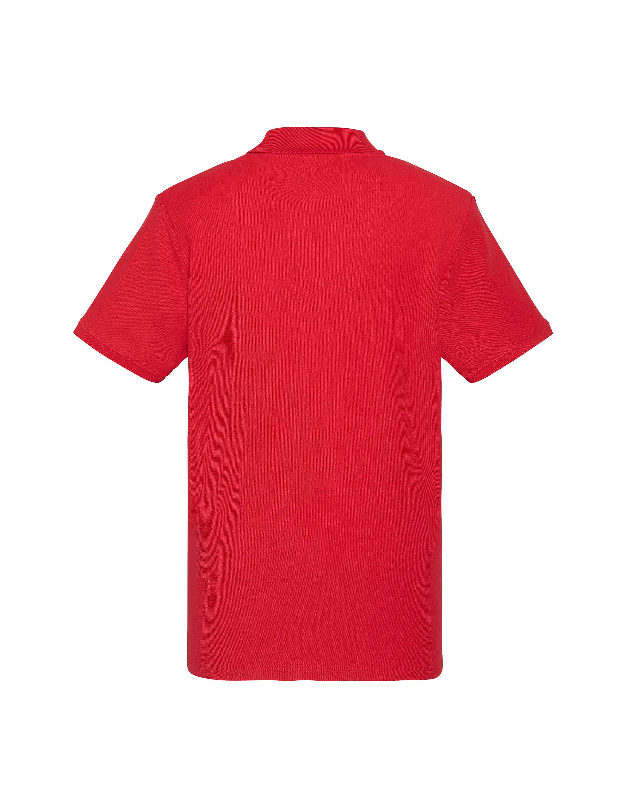 Polo rouge en coton piqué-2