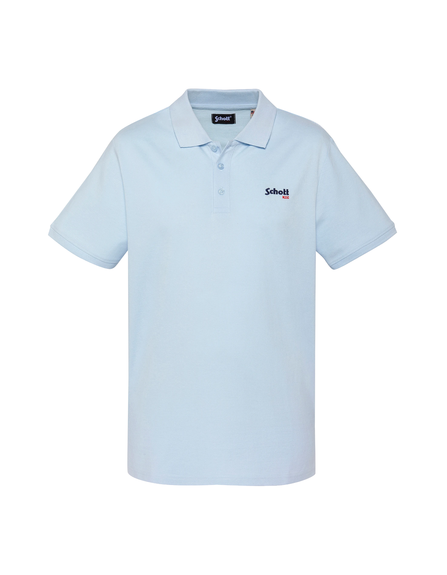 Himmelblaues Poloshirt aus Baumwollpiqué