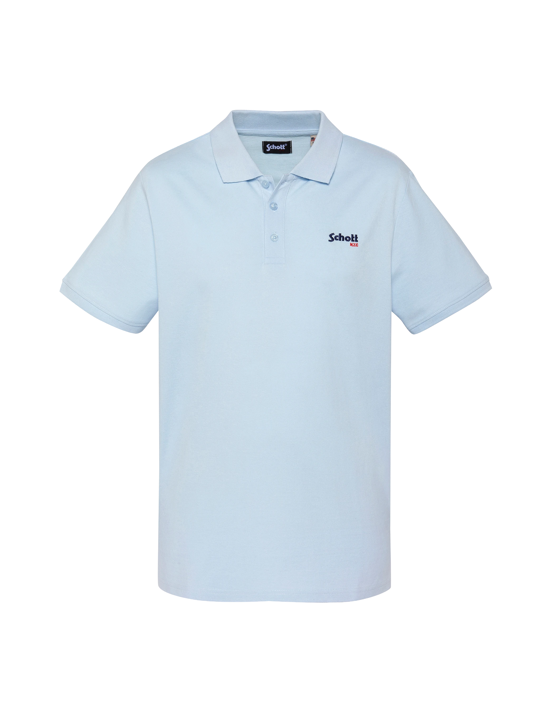 Himmelblaues Poloshirt aus Baumwollpiqué-1